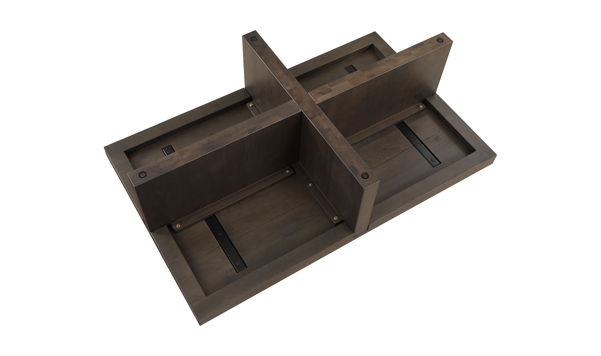 50" Dark Brown Solid Oak Coffee Table