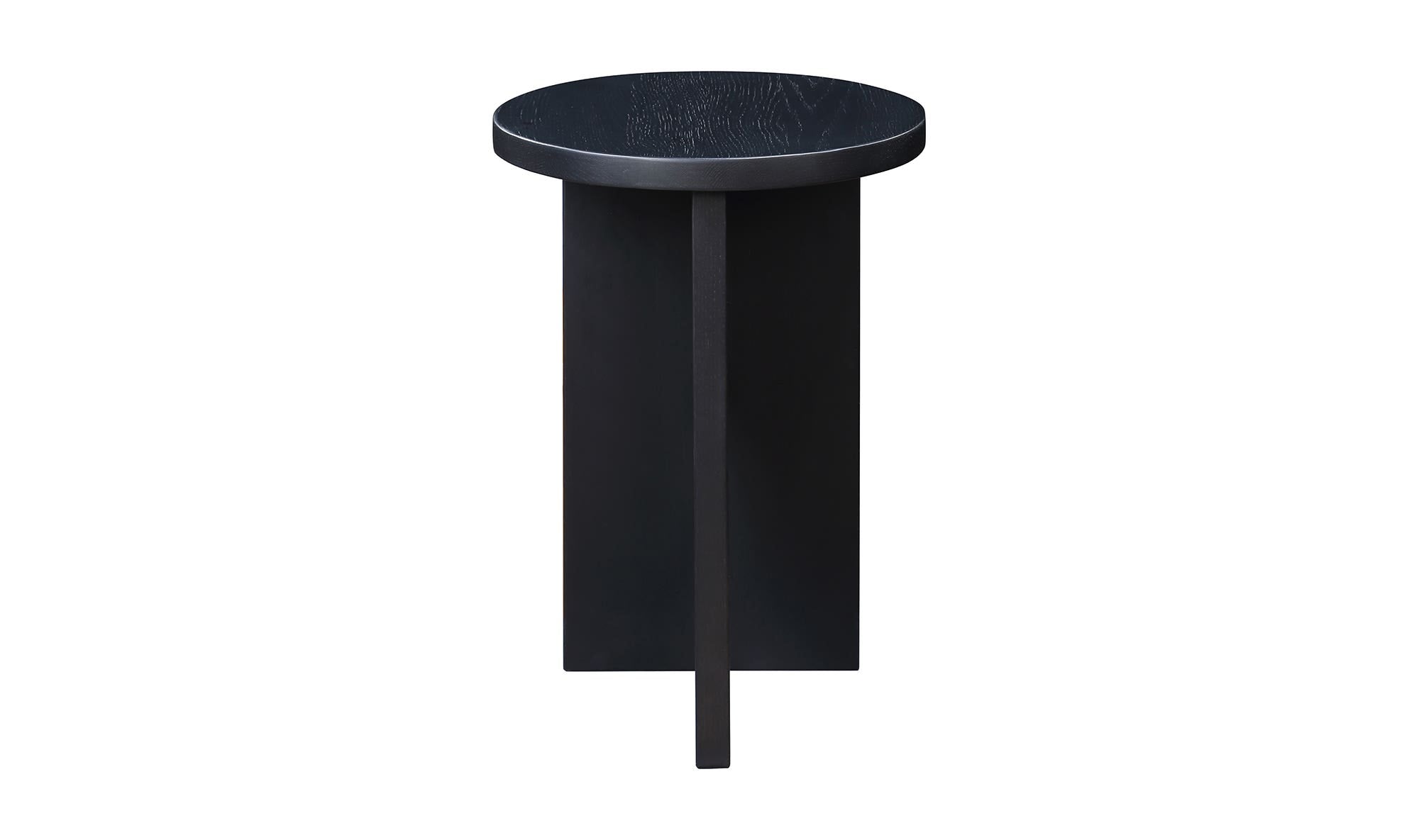 14" Black Solid Oak Side Table