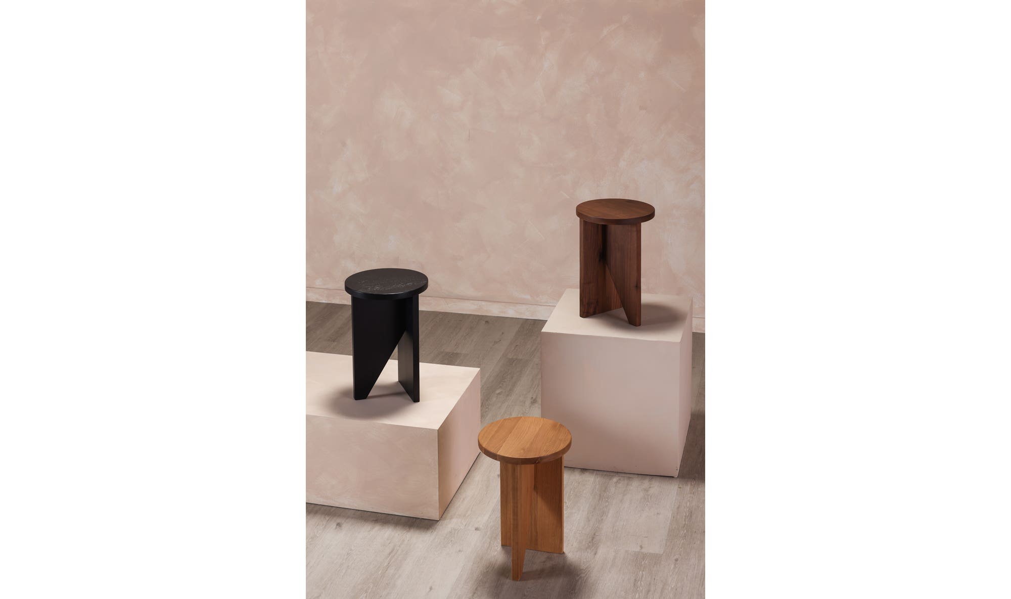 14" Black Solid Oak Side Table