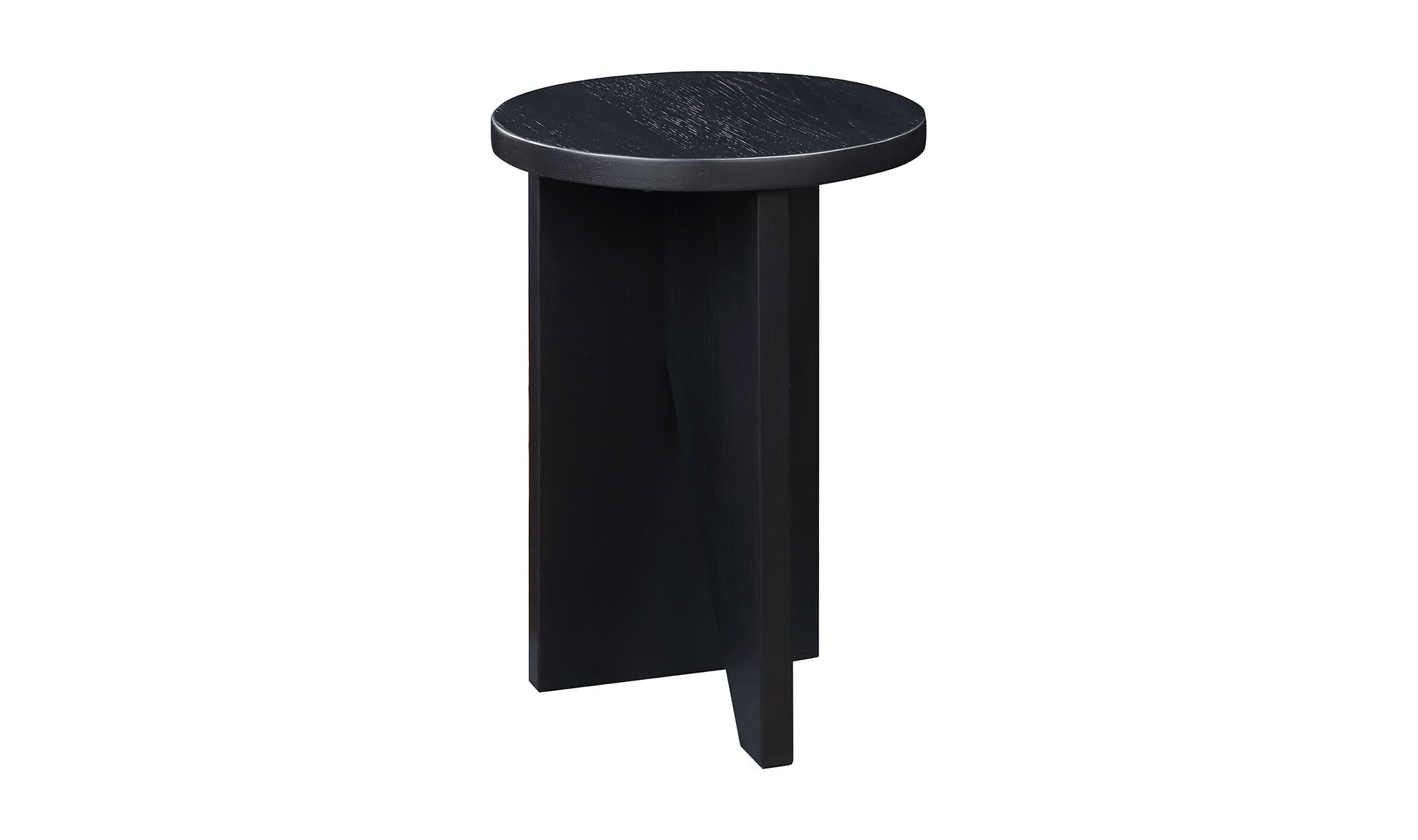 14" Black Solid Oak Side Table