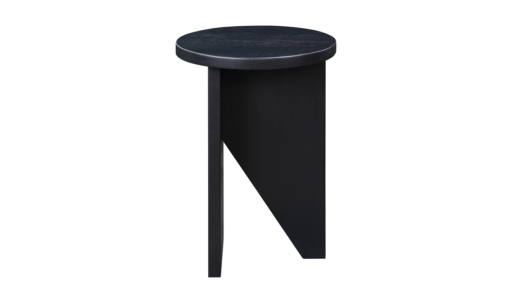14" Black Solid Oak Side Table