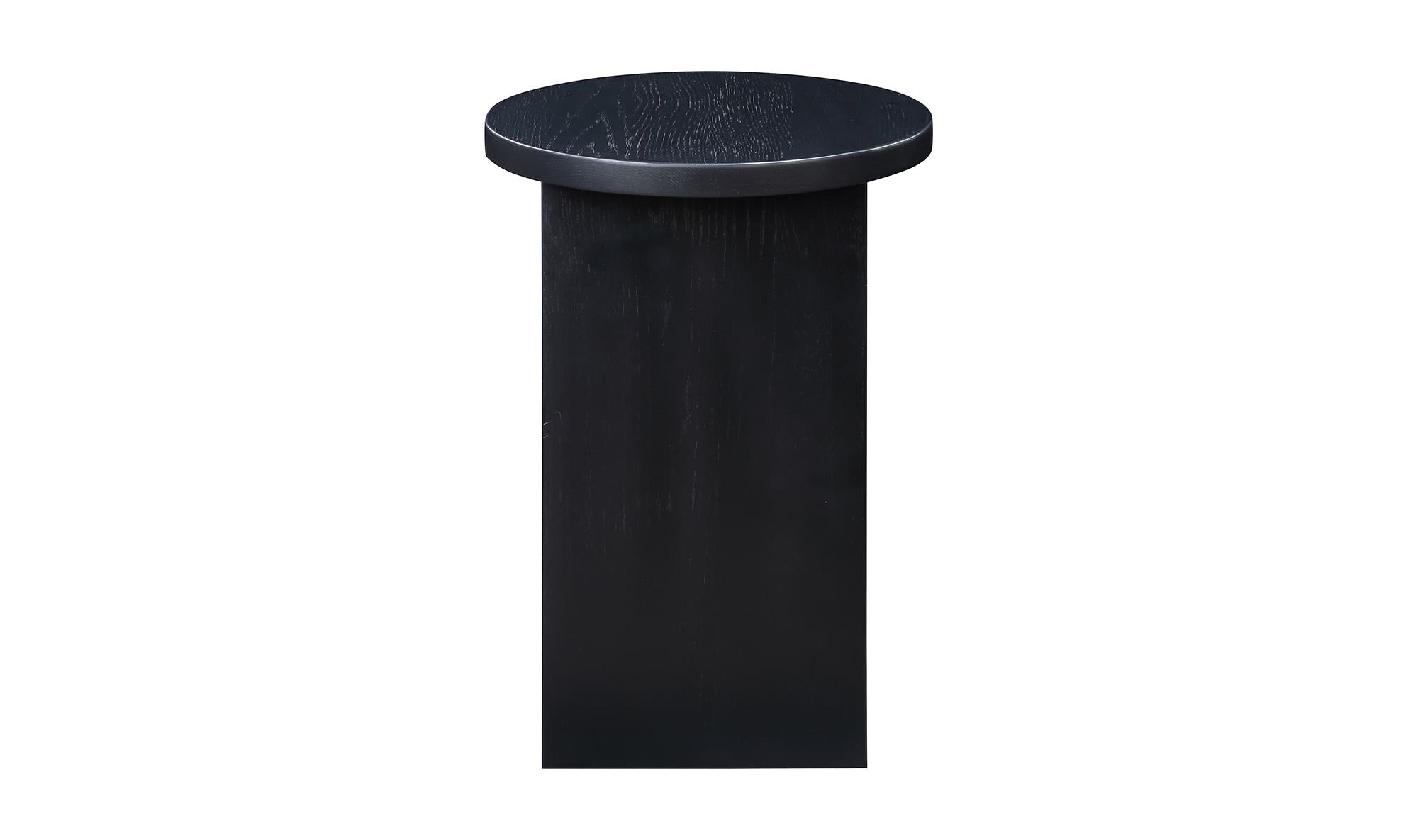 14" Black Solid Oak Side Table