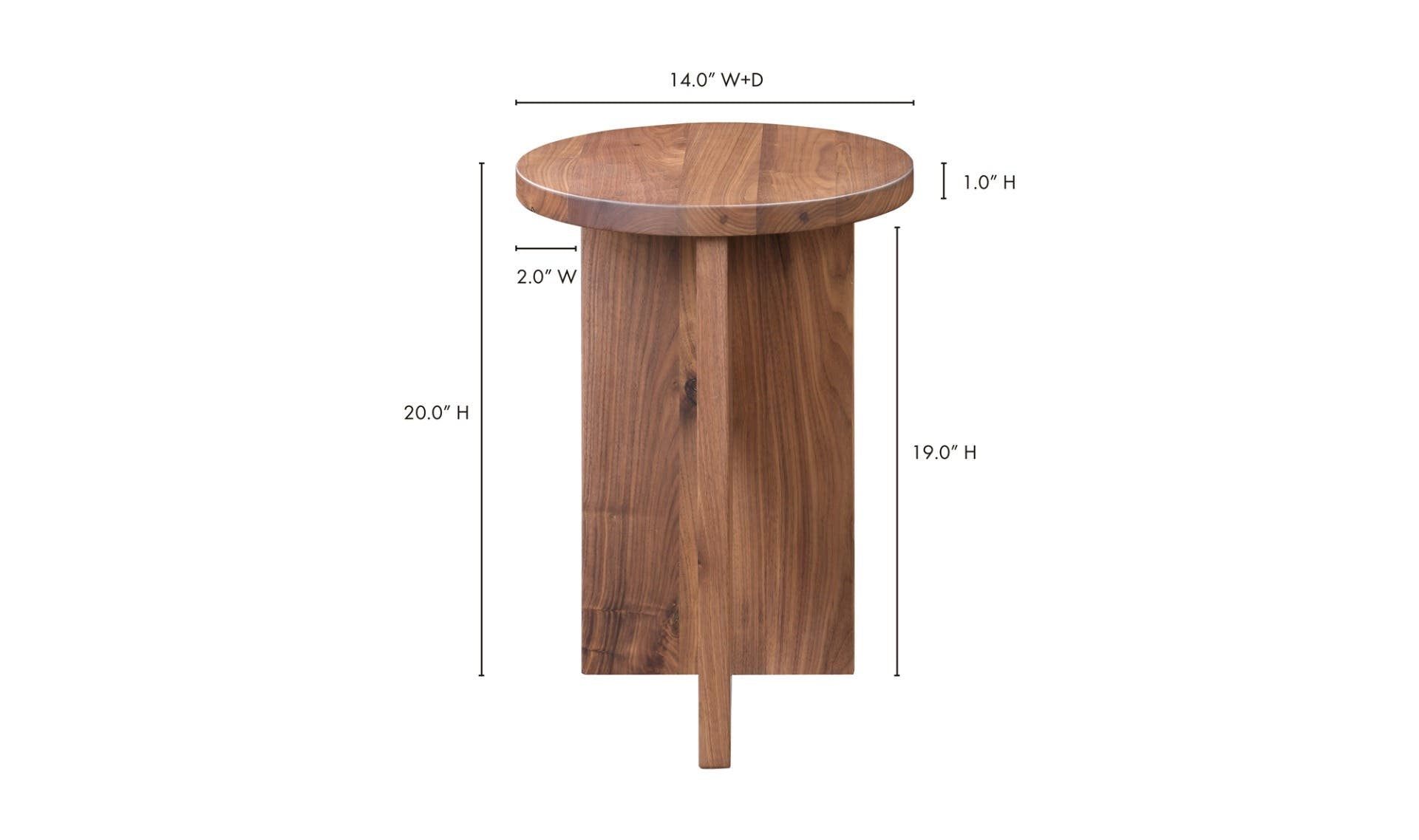14" Walnut Side Table