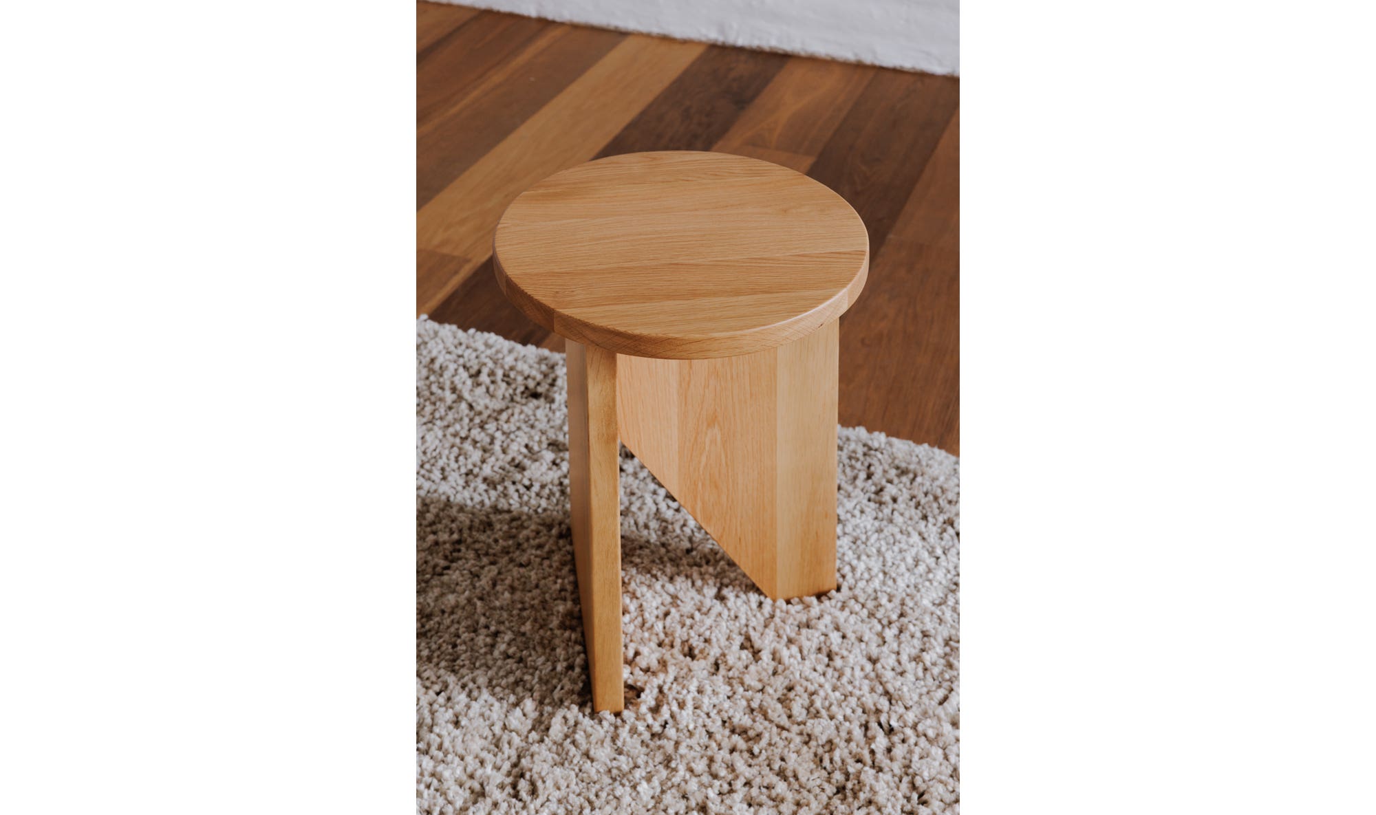 14" Natural Solid Oak Side Table