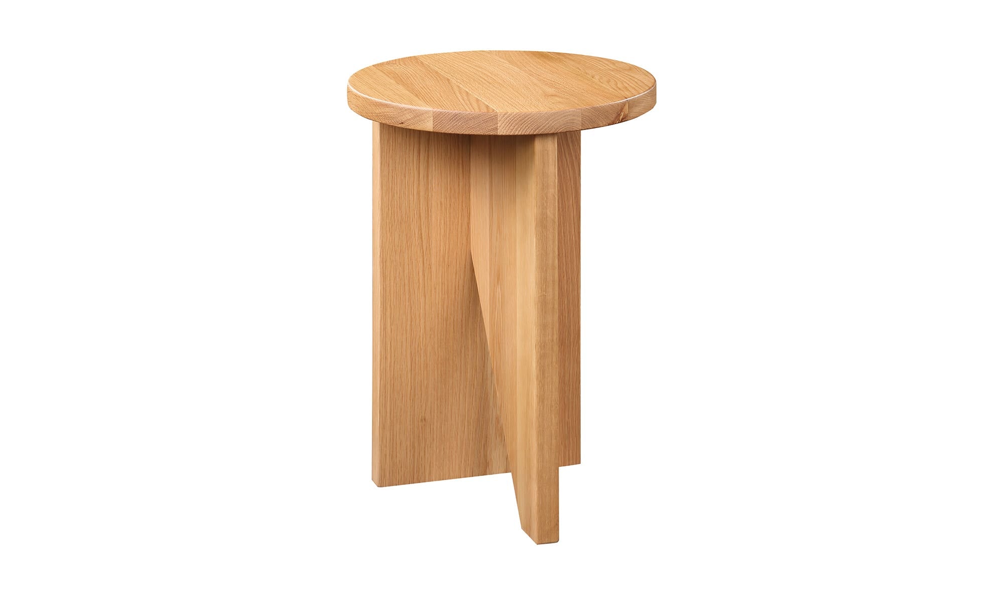 14" Natural Solid Oak Side Table