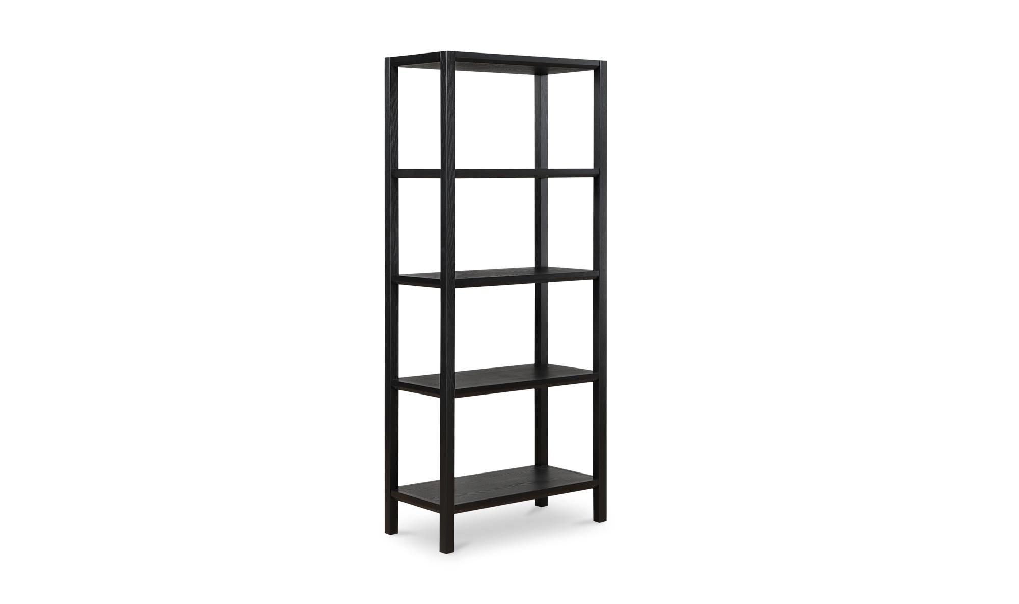 35" Black Bookcase