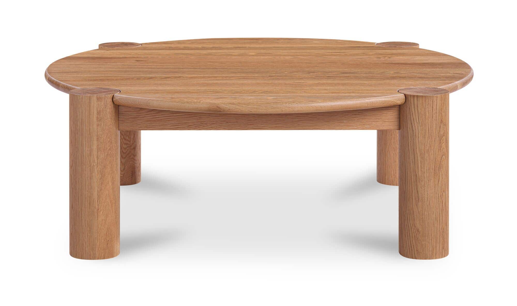 43.3" Natural Solid Oak Coffee Table