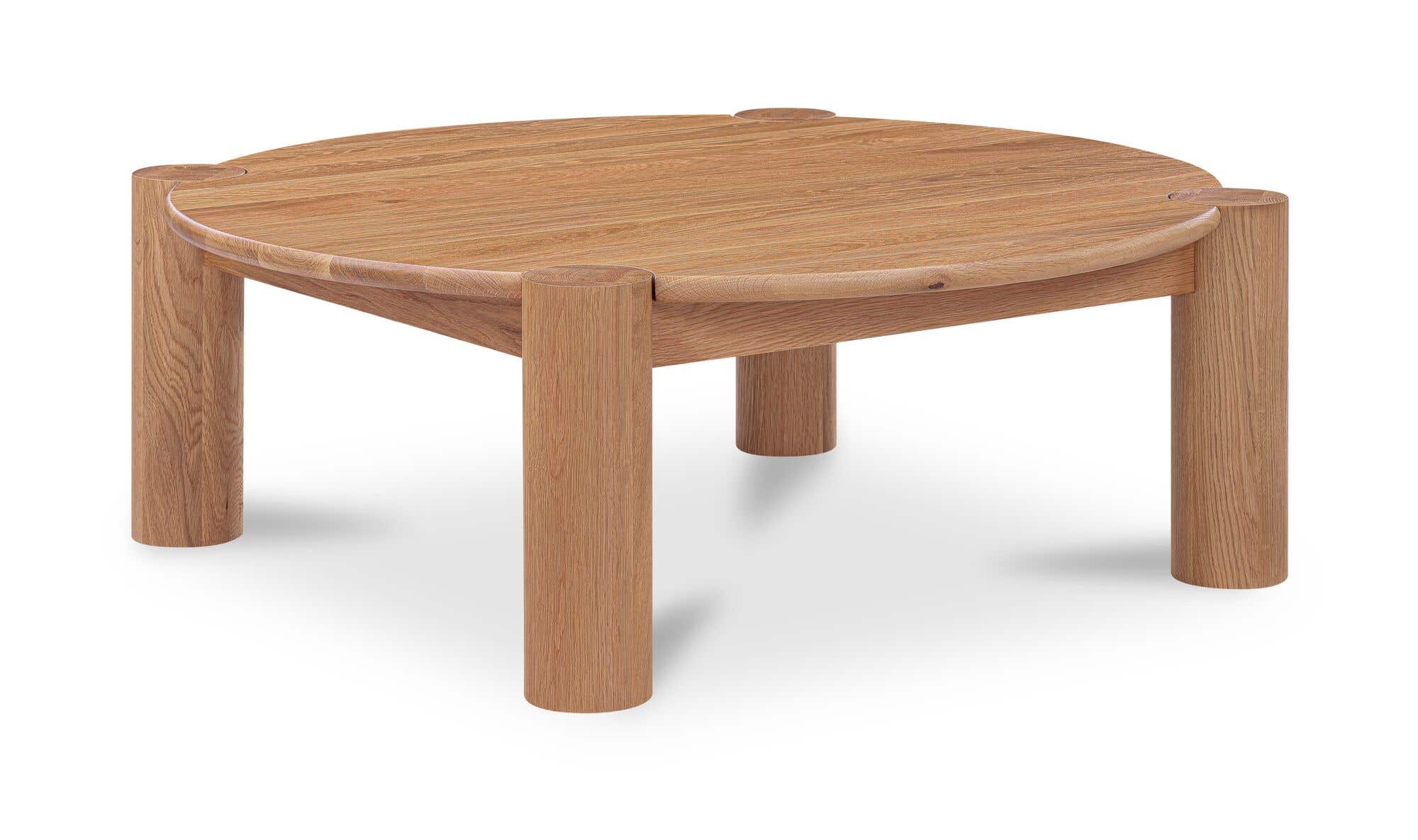 43.3" Natural Solid Oak Coffee Table