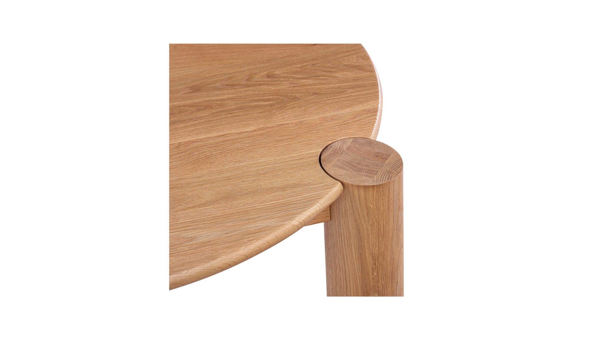 43.3" Natural Solid Oak Coffee Table