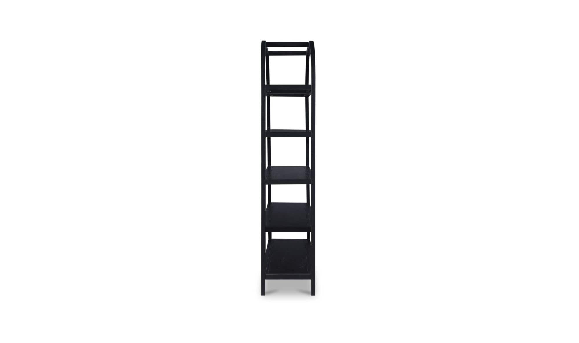 60" Black Solid Oak Large Bookcase