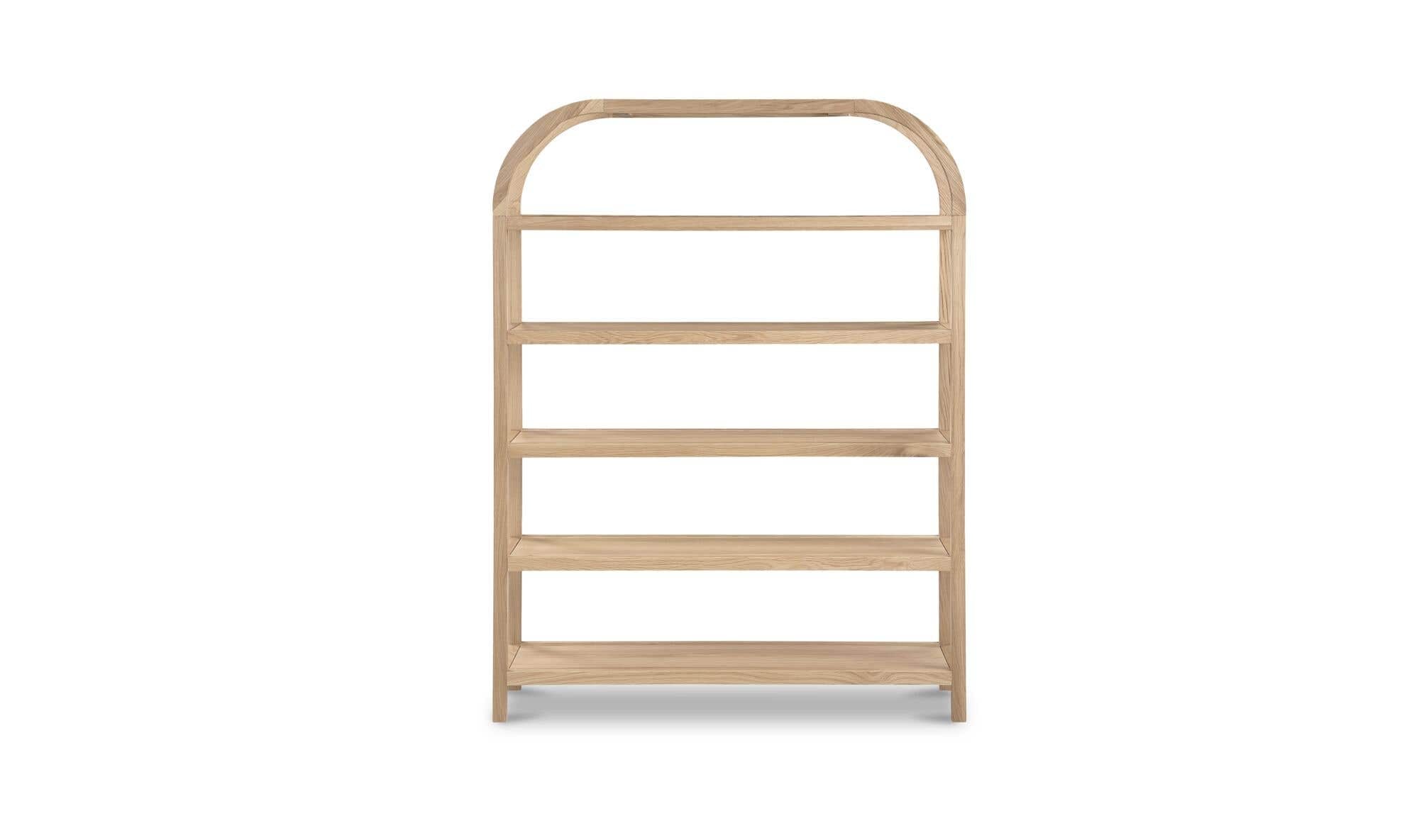 60" Natural Solid Oak Large Bookcase