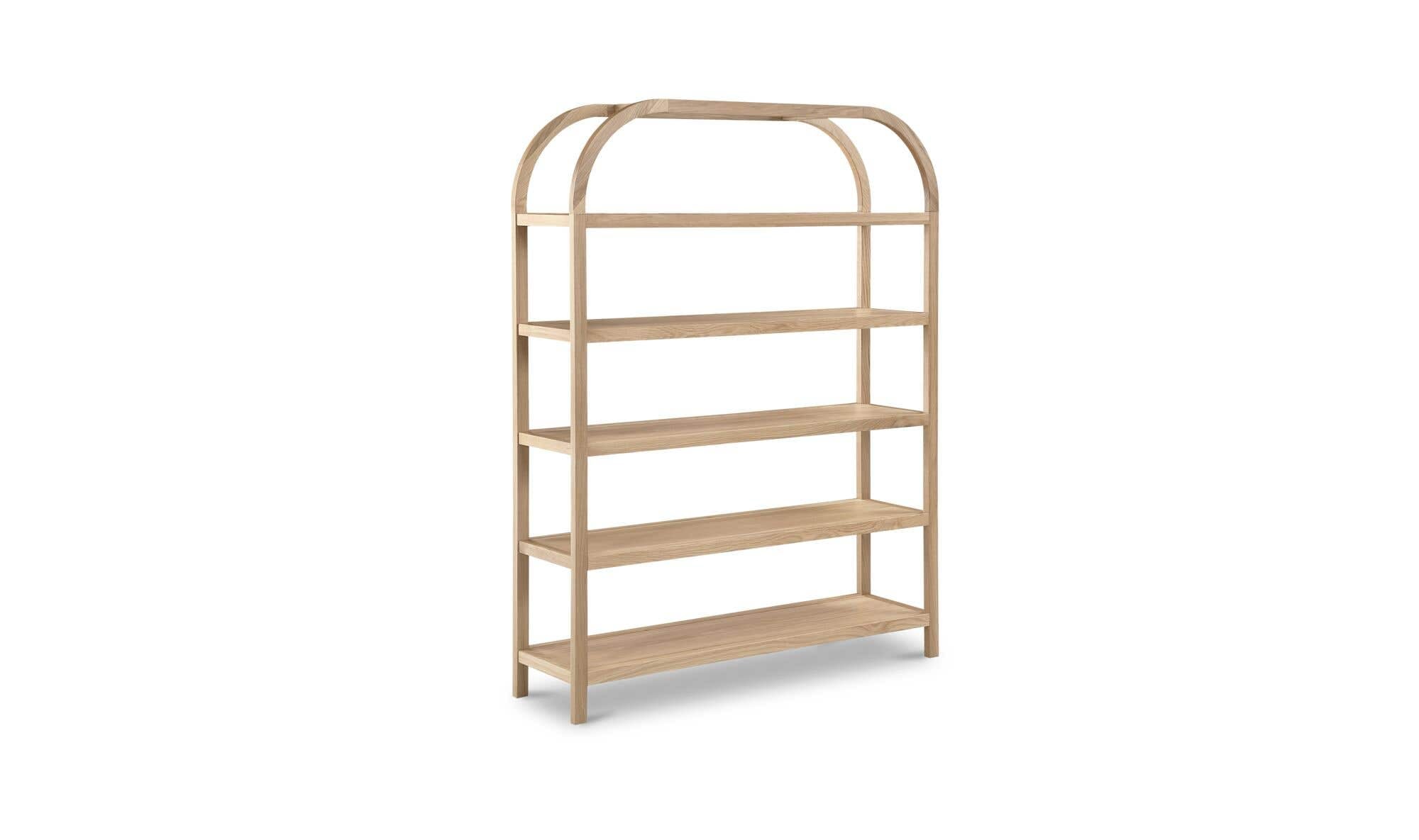 60" Natural Solid Oak Large Bookcase