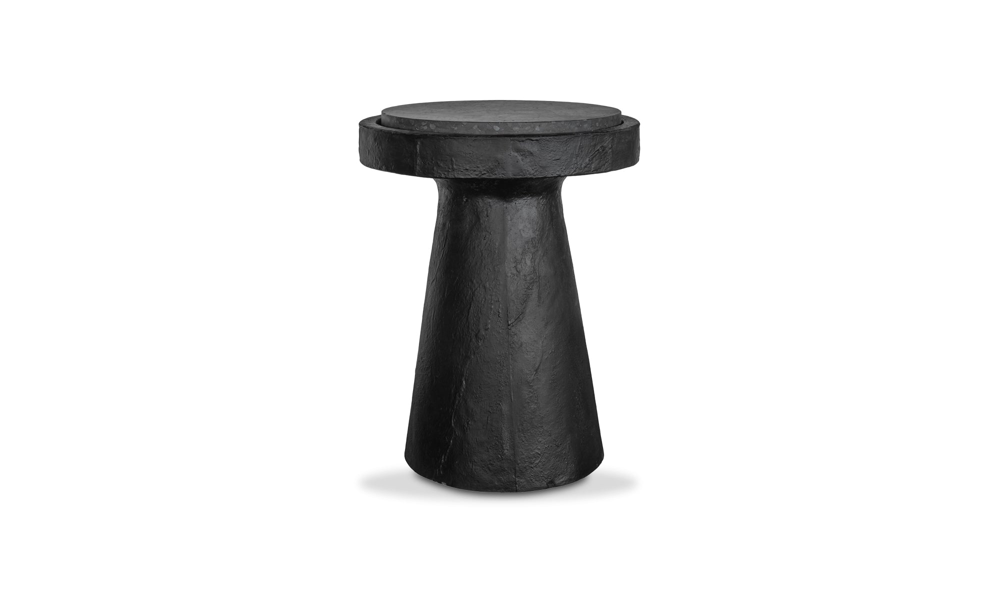 16" Black Concrete Side Table