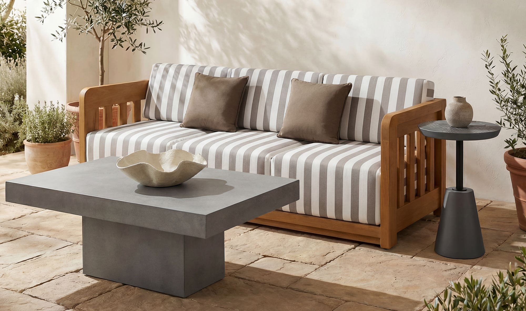 47" Grey Concrete Coffee Table