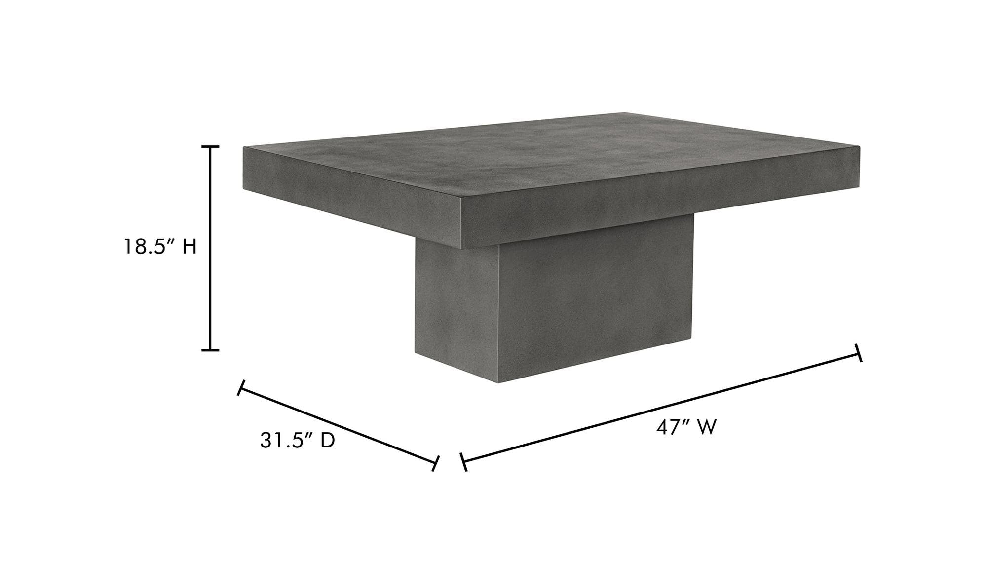 47" Grey Concrete Coffee Table