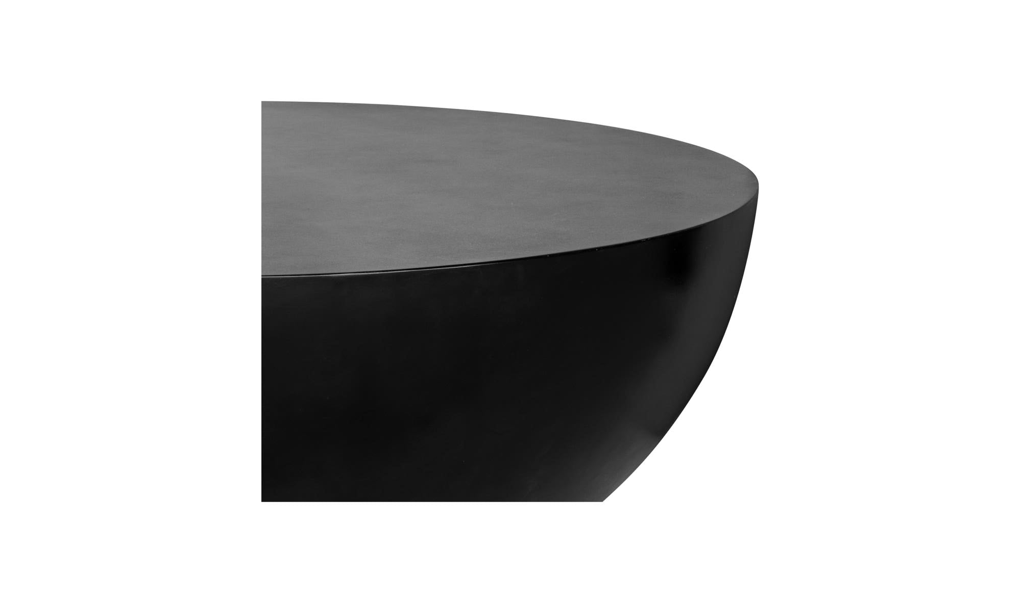 47" Black Concrete Coffee Table