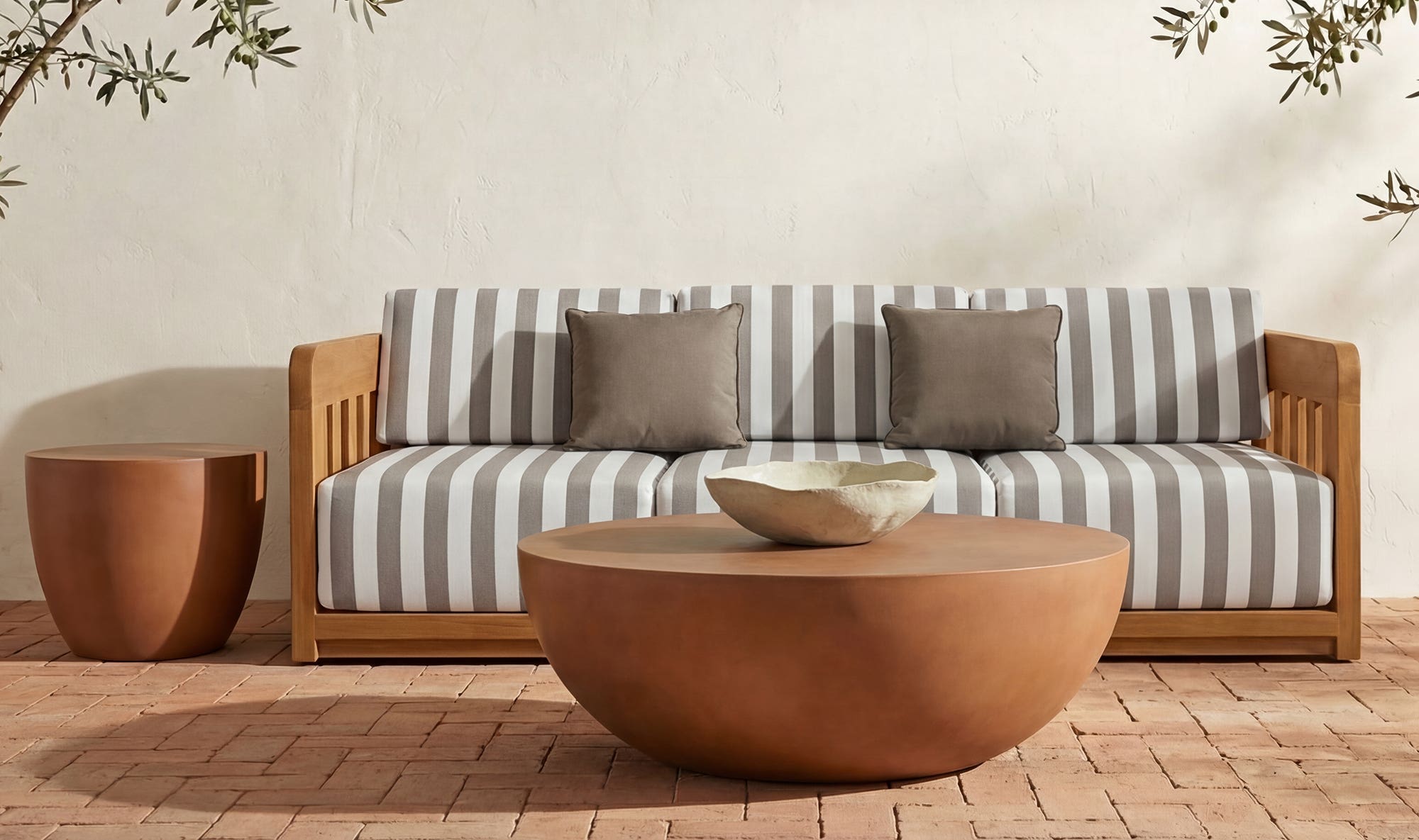 47" Terracotta Concrete Coffee Table