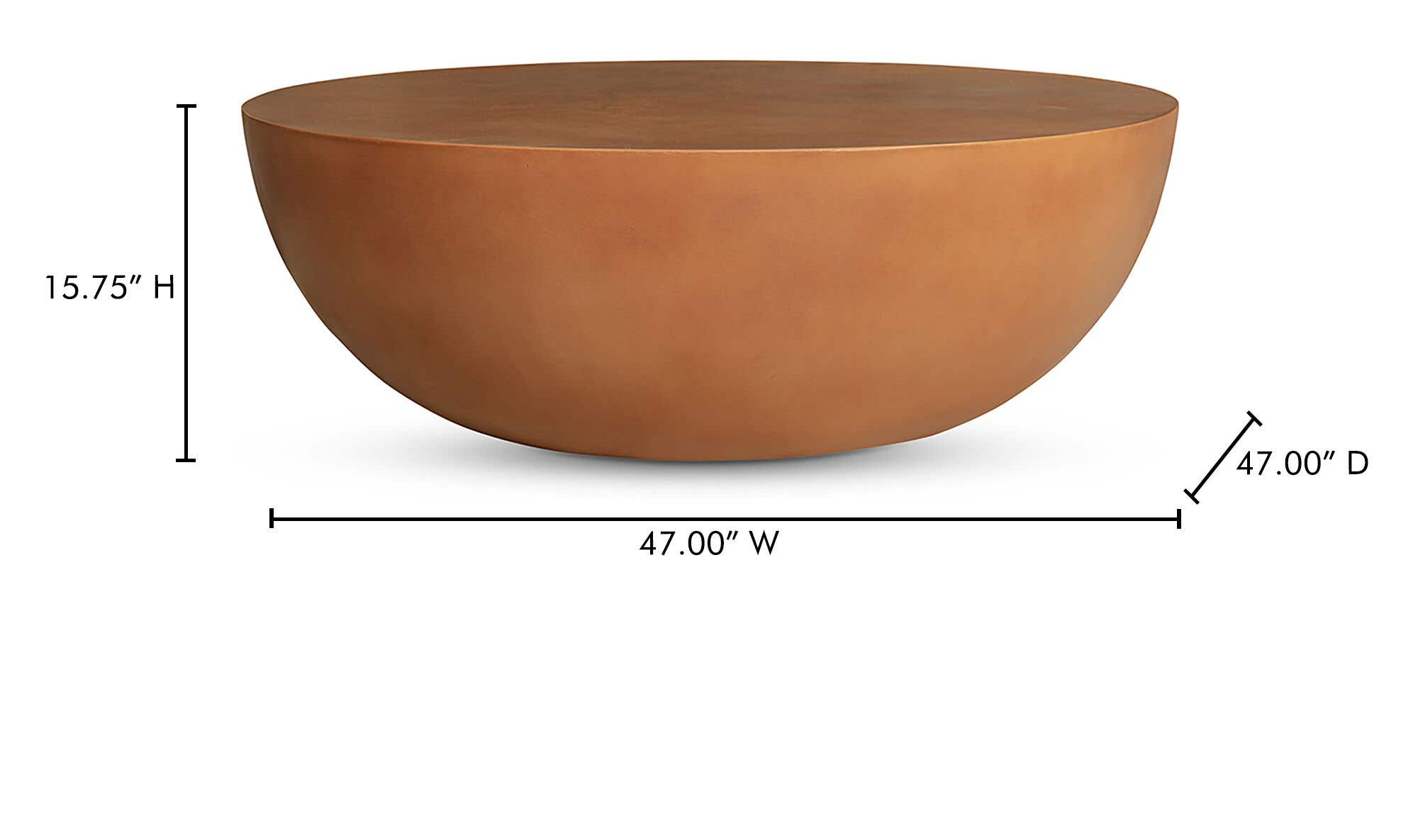 47" Terracotta Concrete Coffee Table
