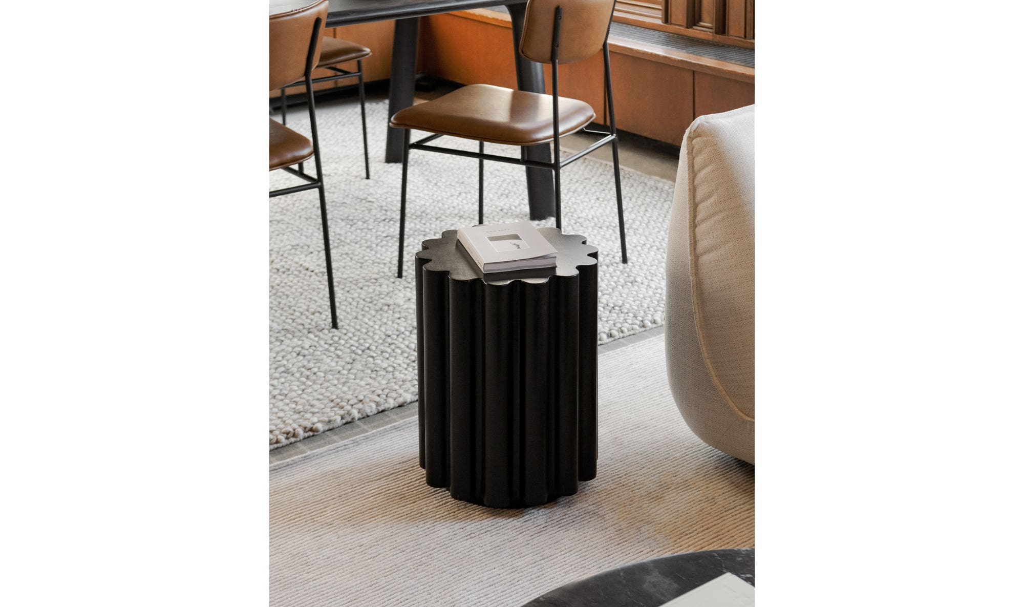 15" Black Concrete Side Table