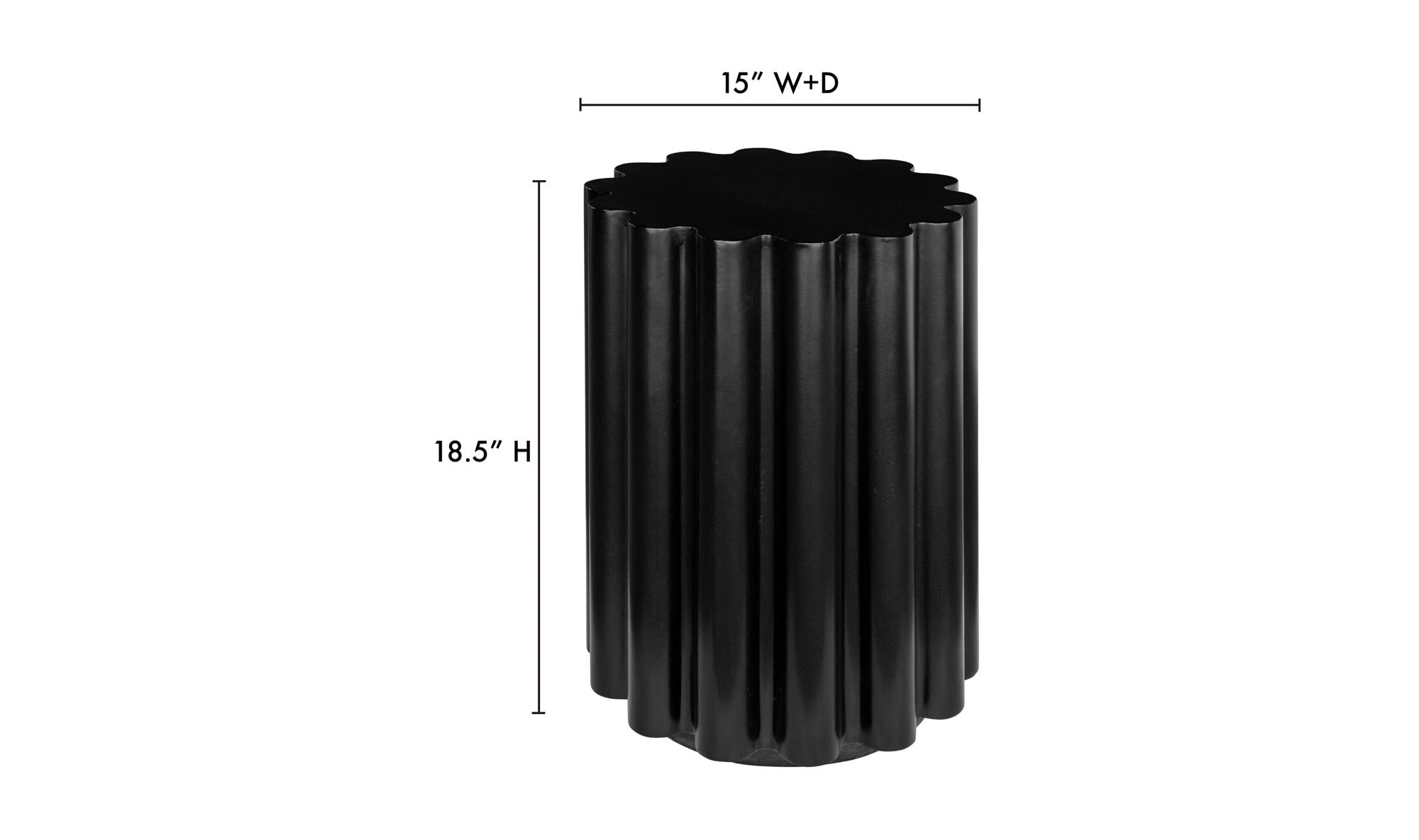 15" Black Concrete Side Table