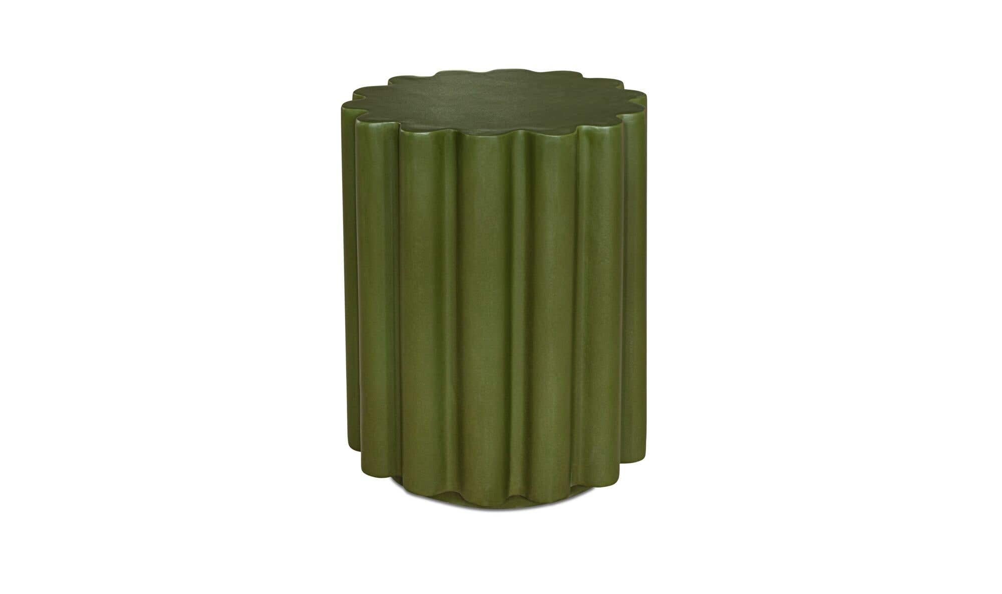 15" Green Concrete Side Table