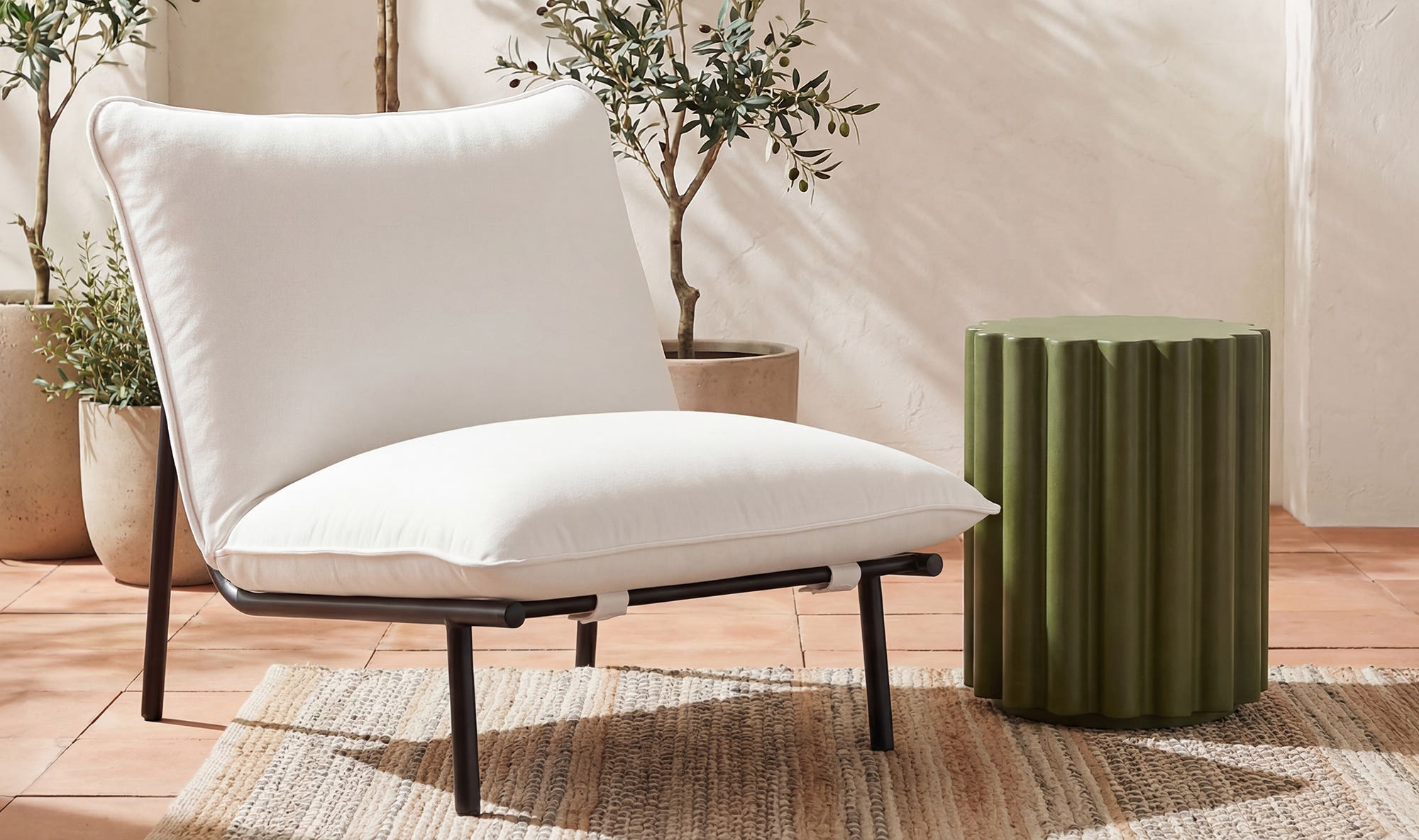 15" Green Concrete Side Table