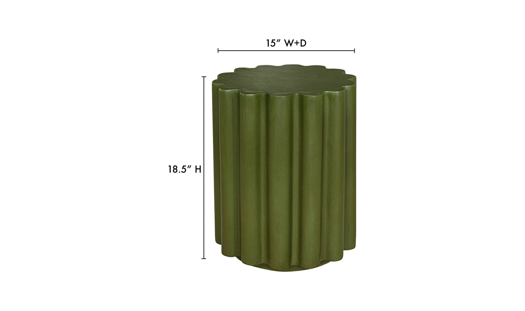 15" Green Concrete Side Table