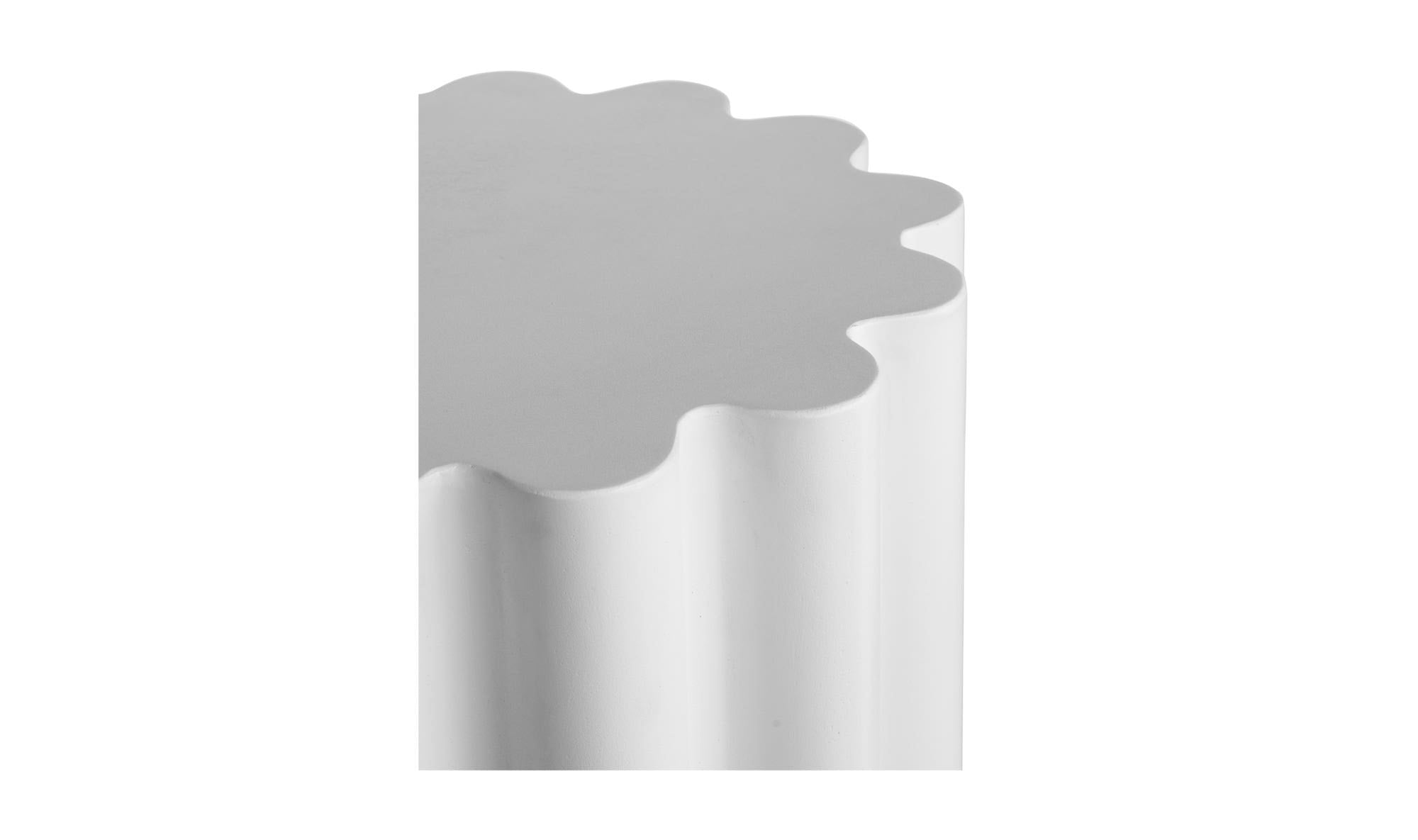 15" White Concrete Side Table