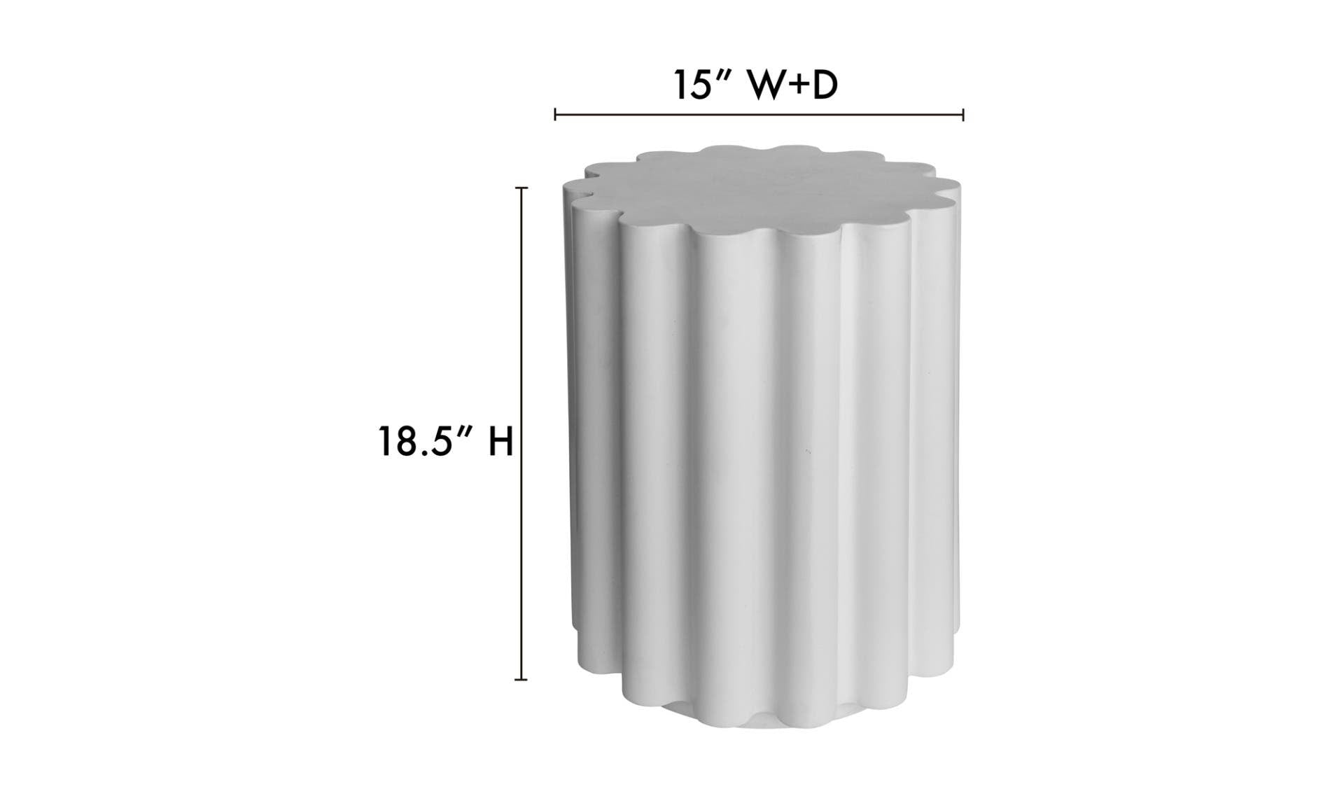 15" White Concrete Side Table
