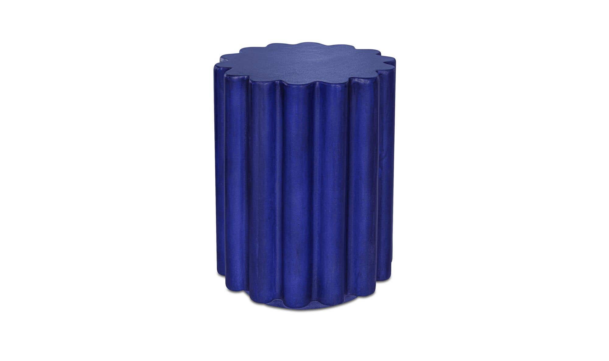 15" Blue Concrete Side Table