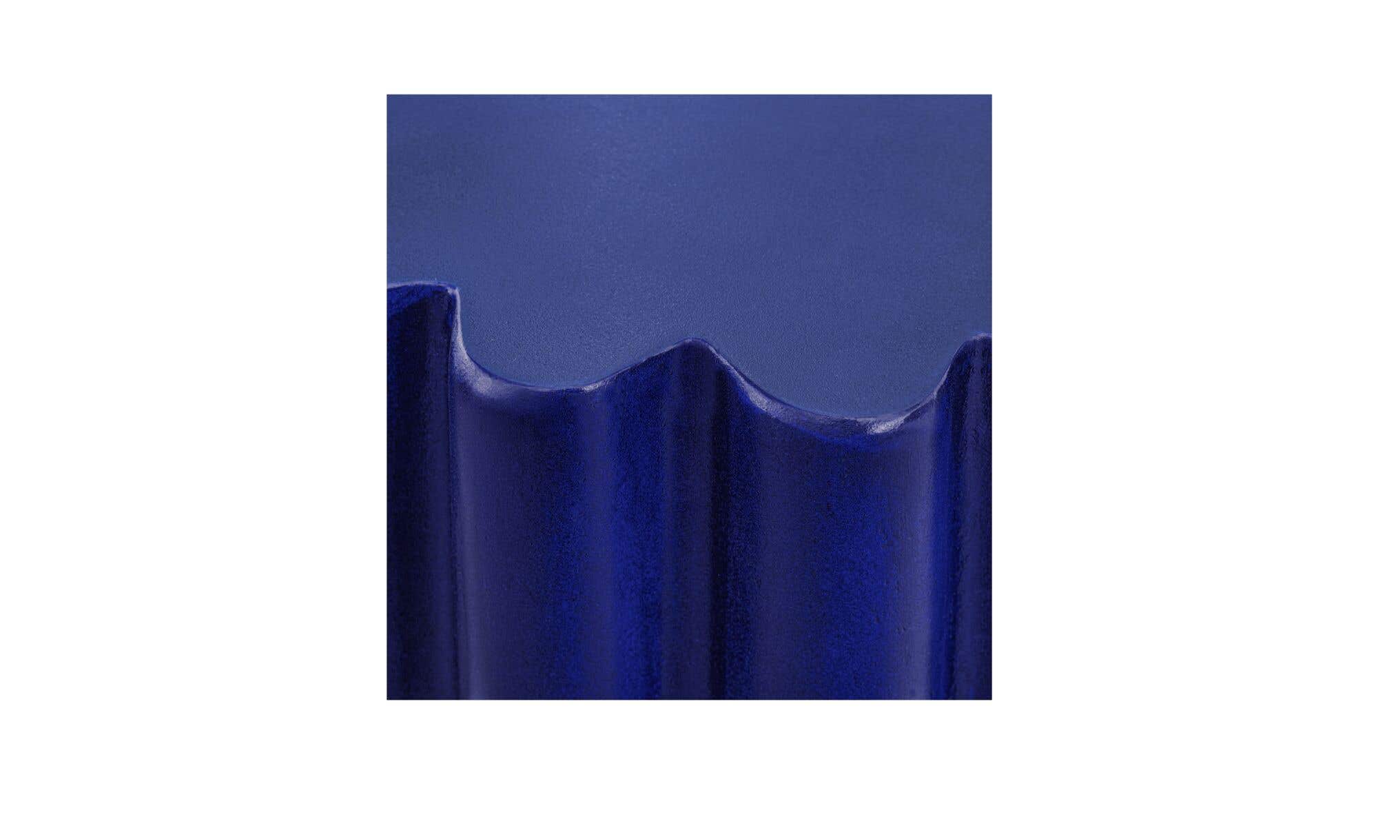 15" Blue Concrete Side Table