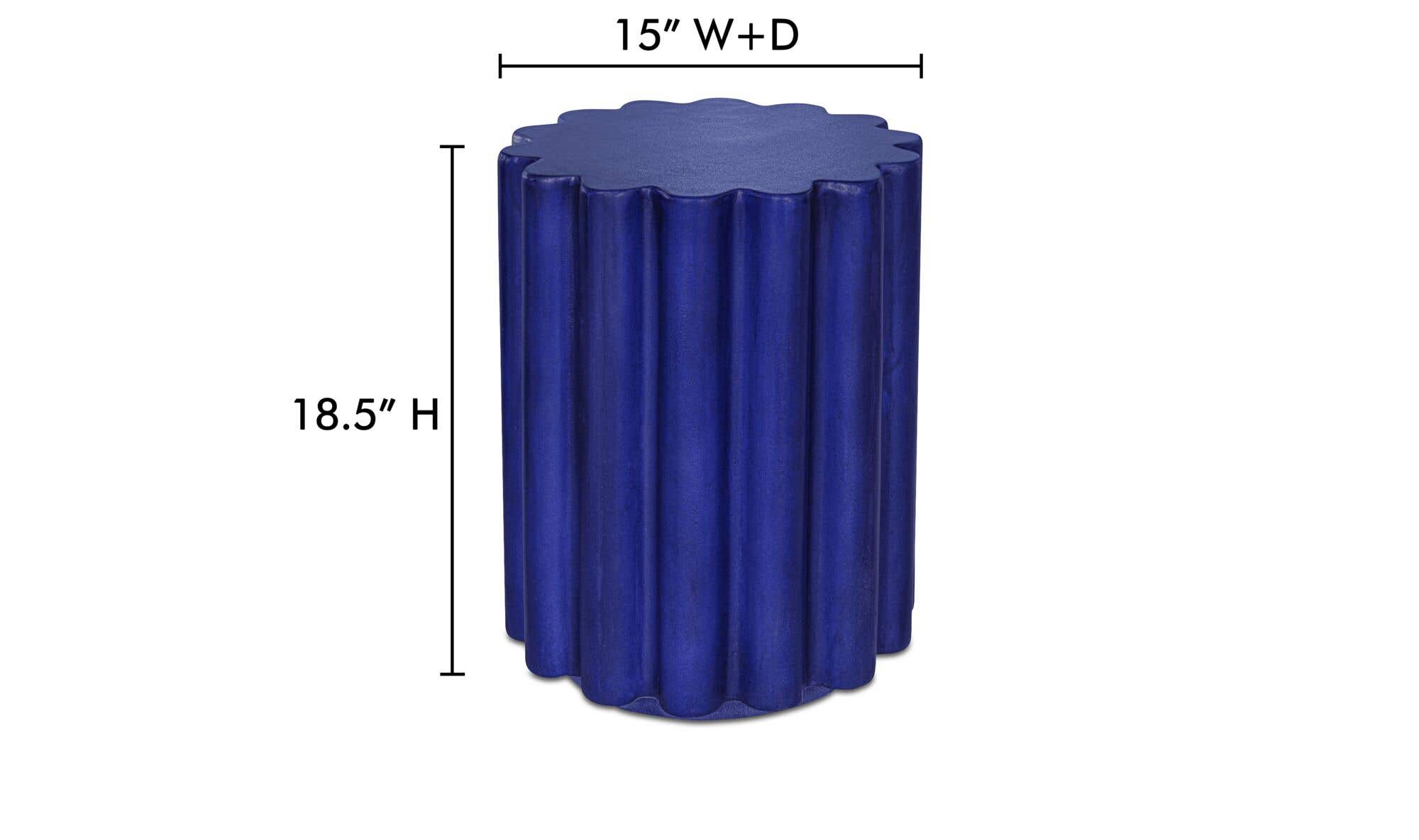 15" Blue Concrete Side Table