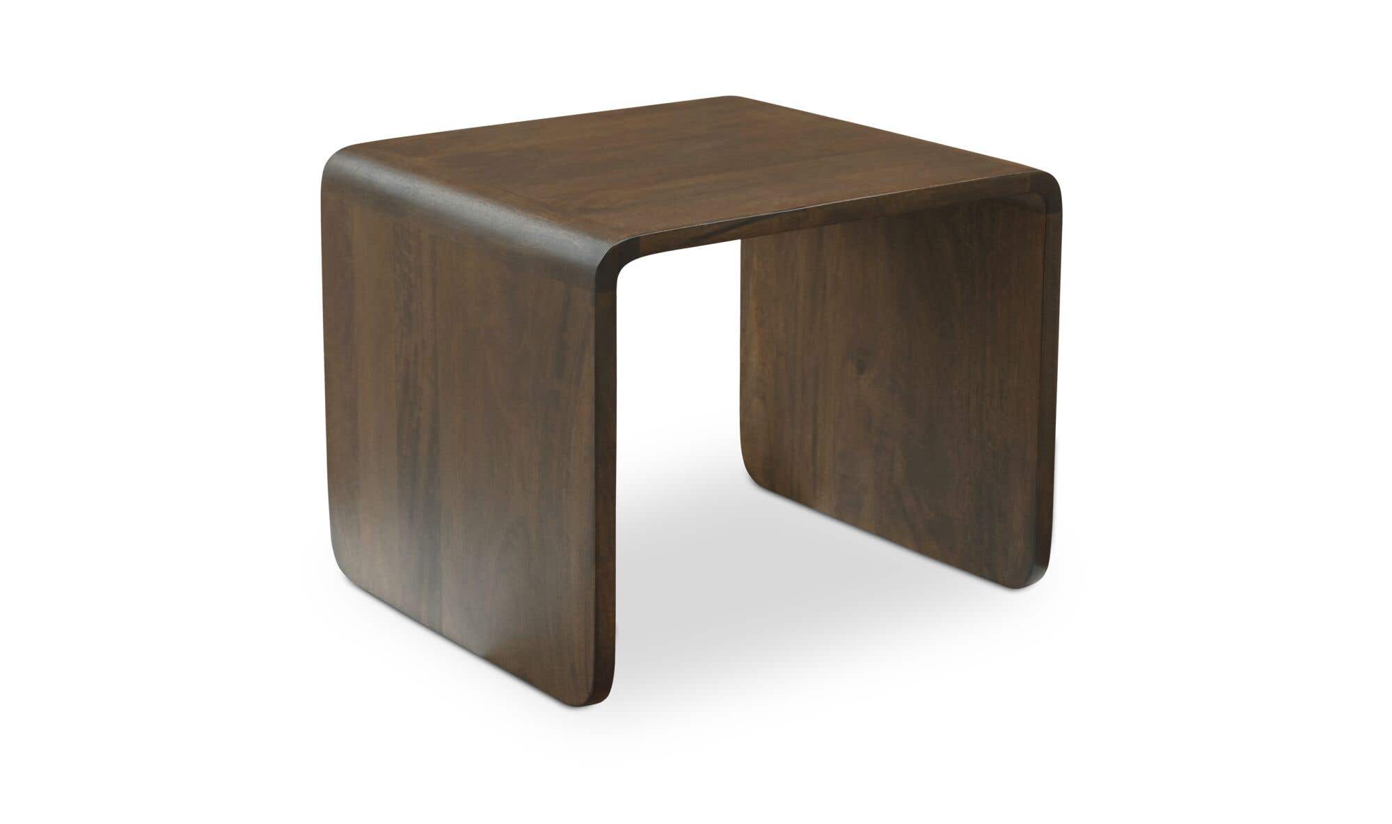 20.5" Dark Brown Mango Wood Side Table