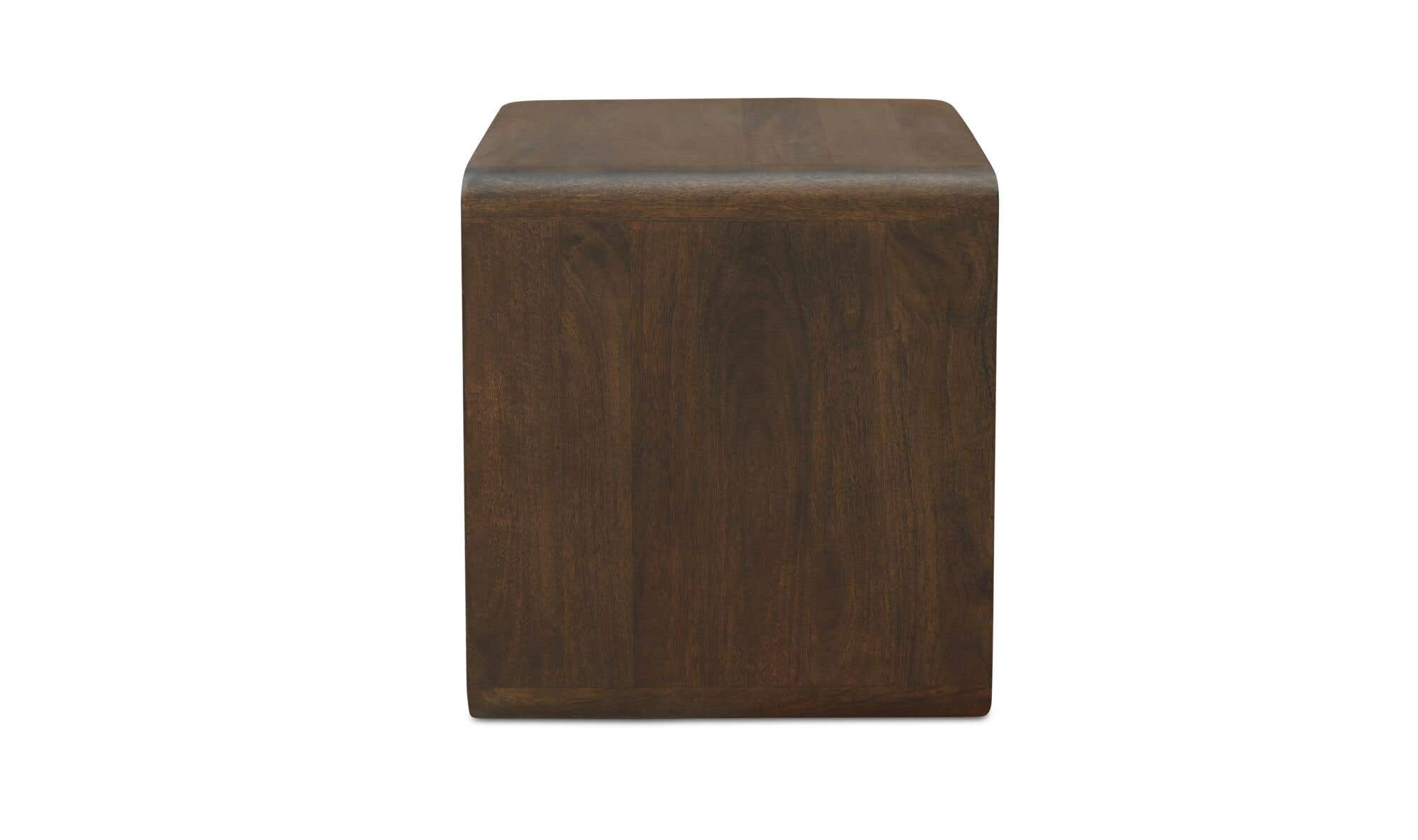 20.5" Dark Brown Mango Wood Side Table