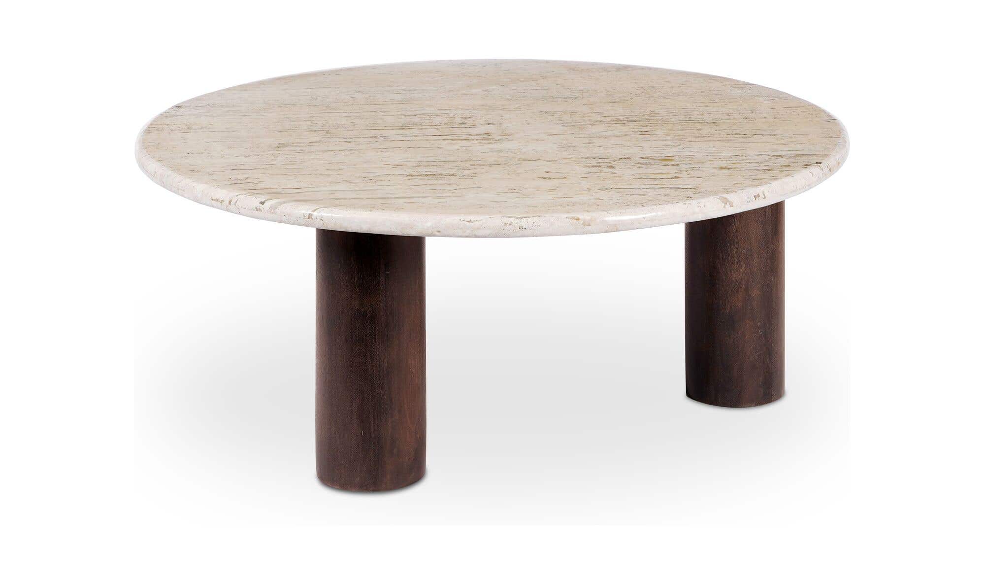 42" Beige Travertine Coffee Table