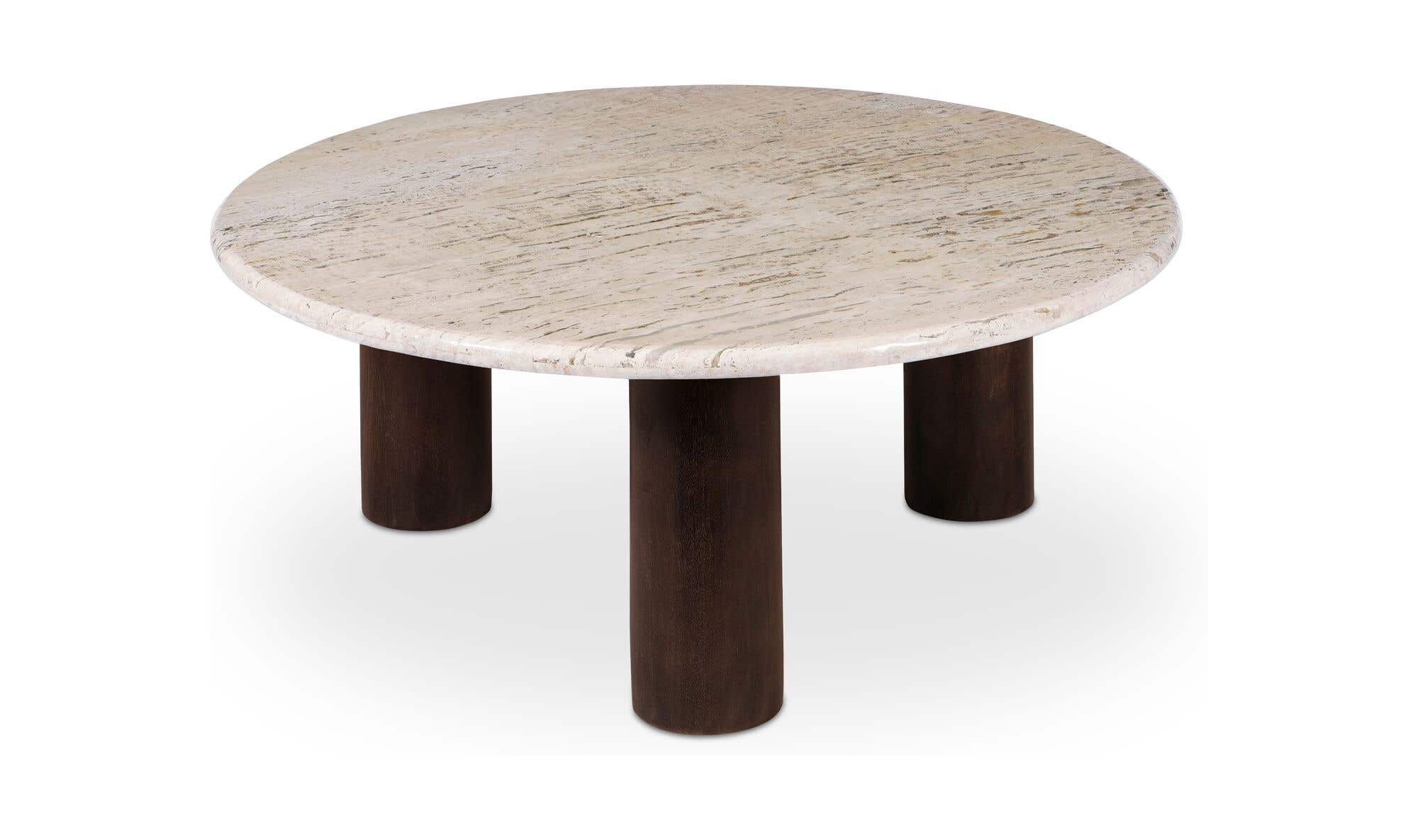 42" Beige Travertine Coffee Table
