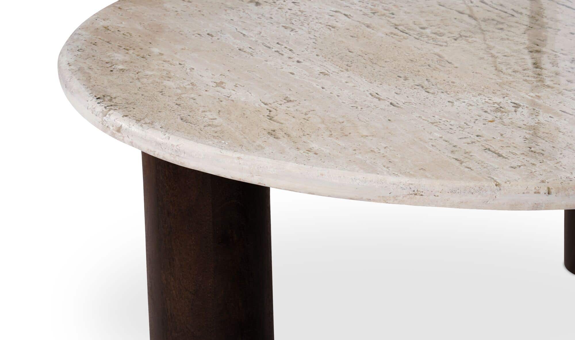 42" Beige Travertine Coffee Table