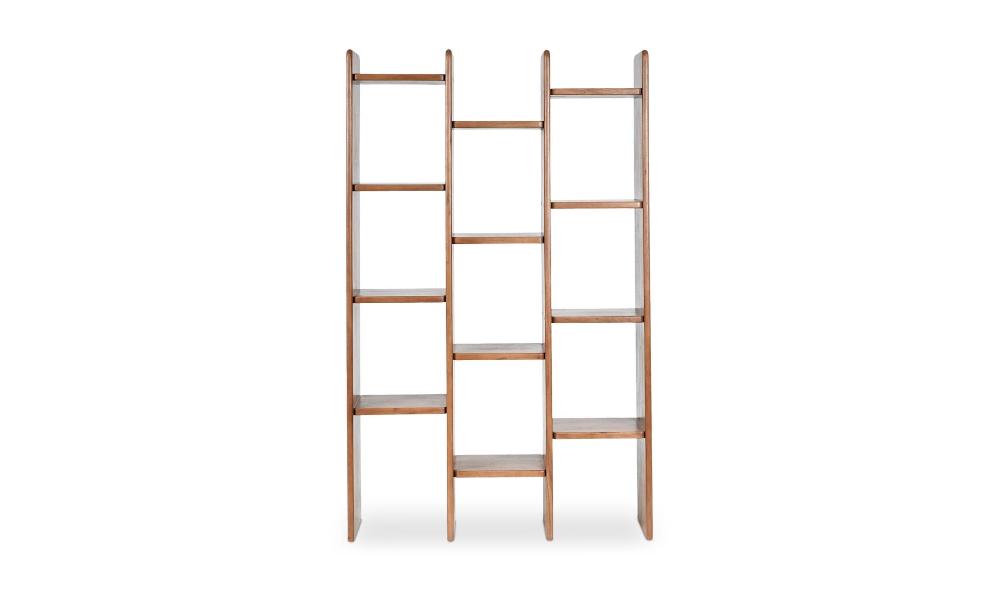 43.31" Brown Acacia Bookcase