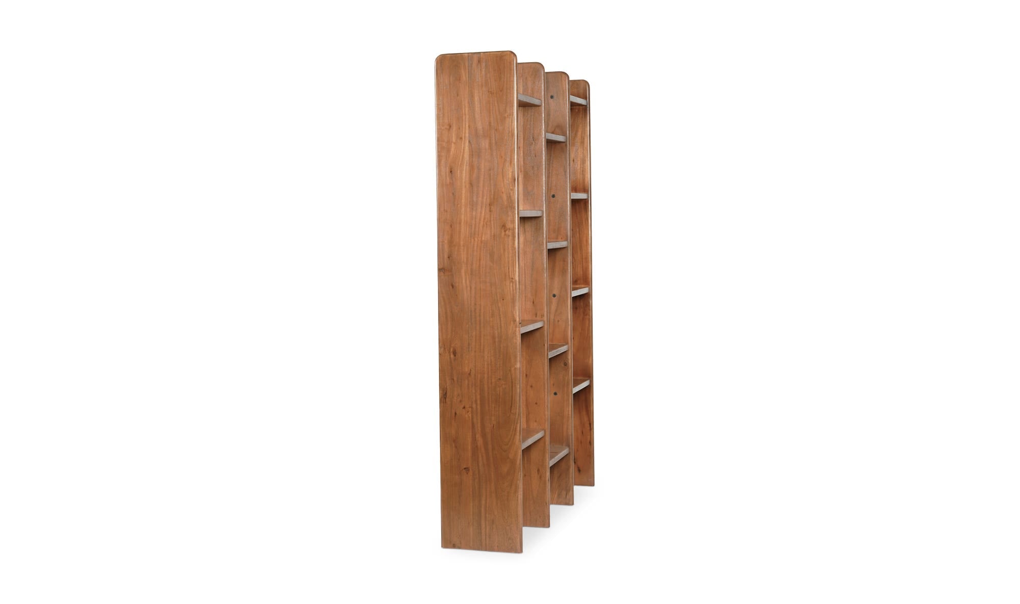 43.31" Brown Acacia Bookcase