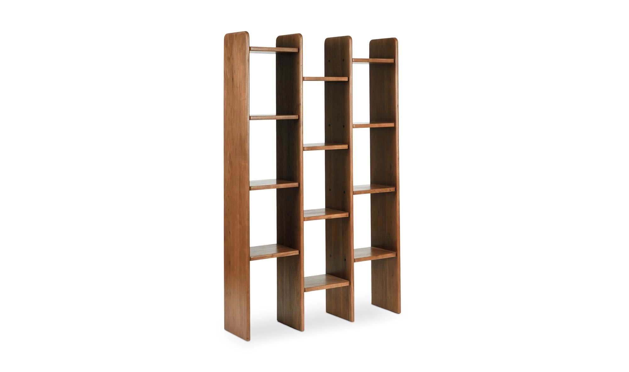 43.31" Brown Acacia Bookcase