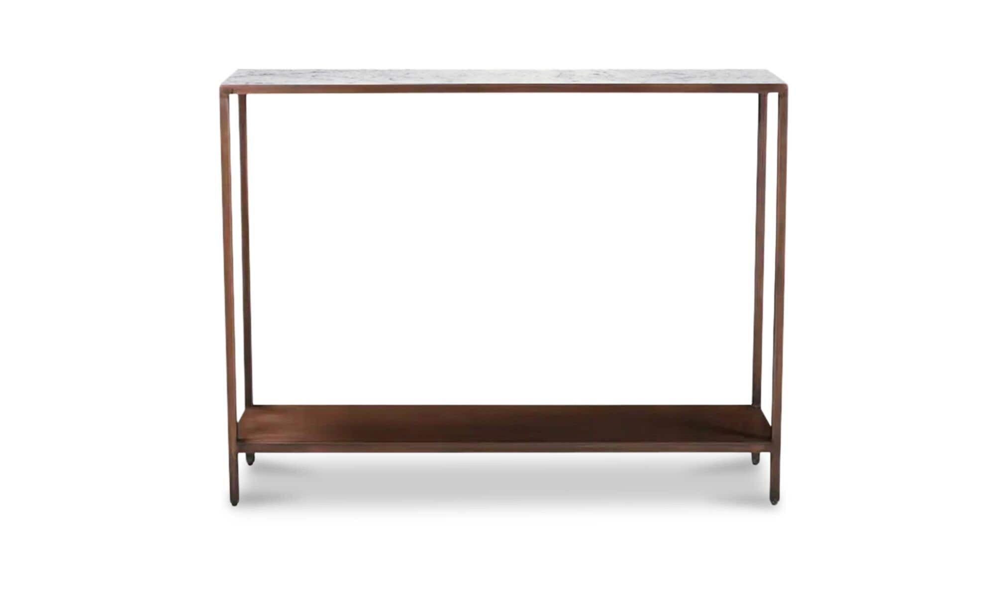 42" Antique Copper Marble Console Table