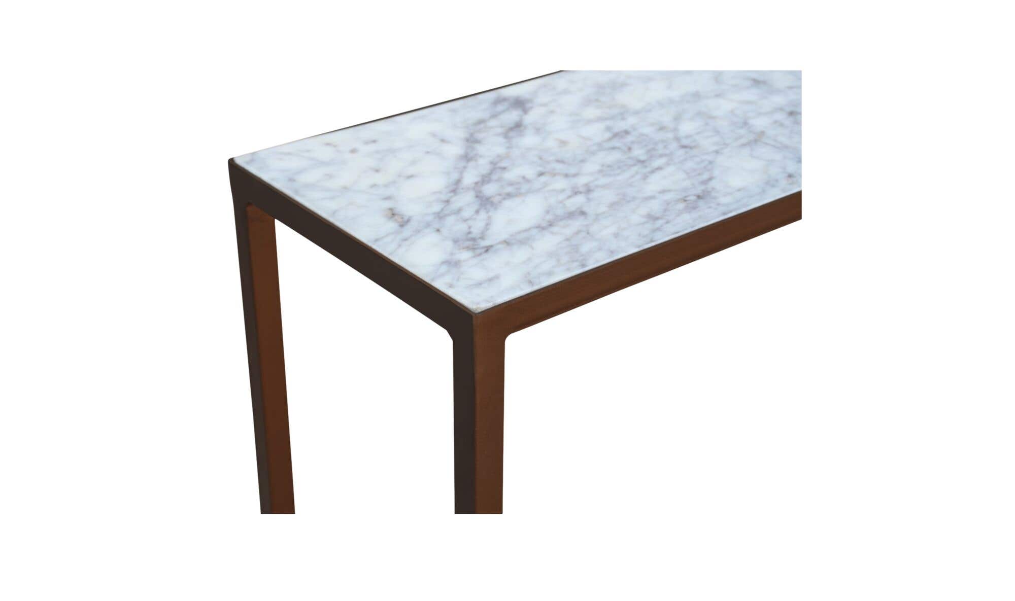 42" Antique Copper Marble Console Table