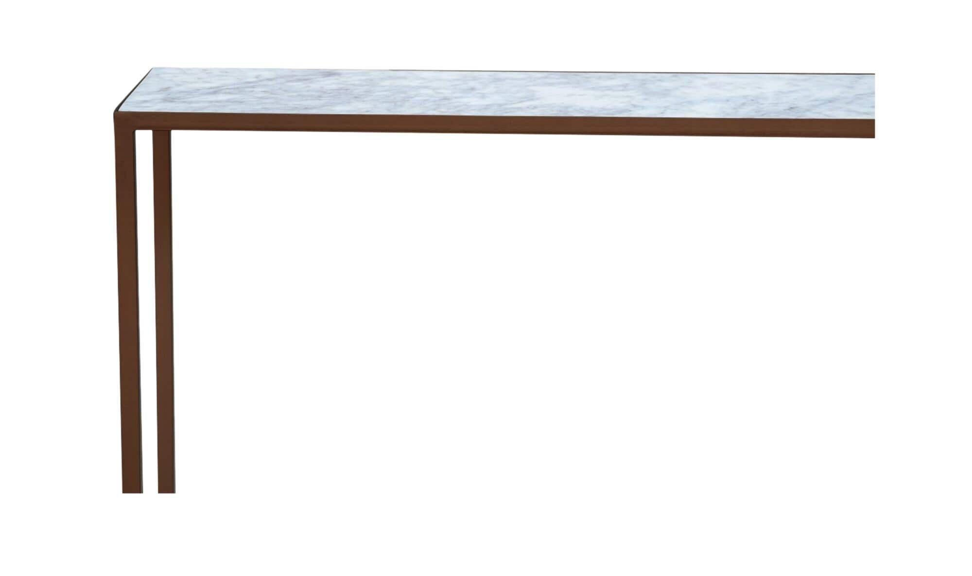 42" Antique Copper Marble Console Table