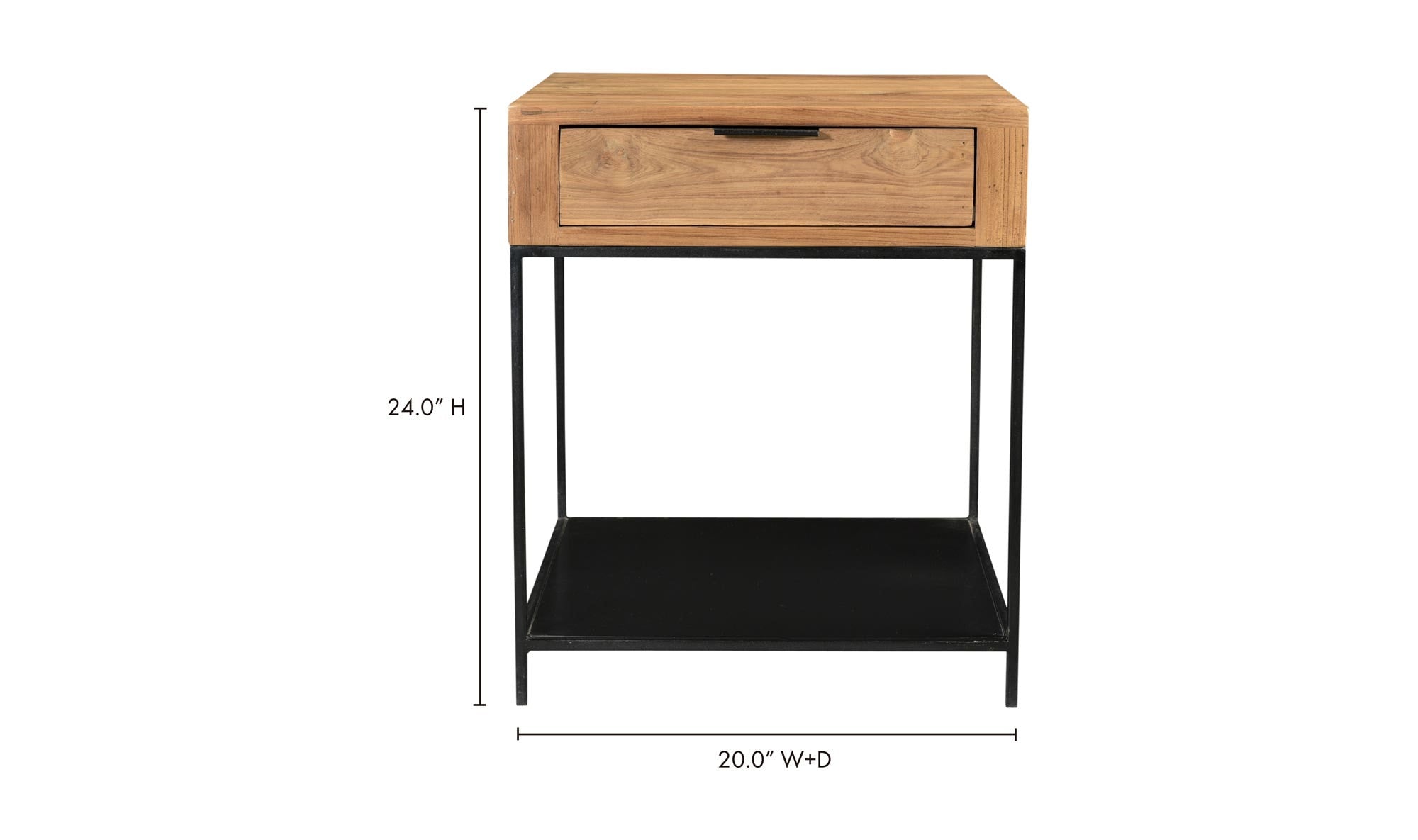 20" Natural Teak Side Table