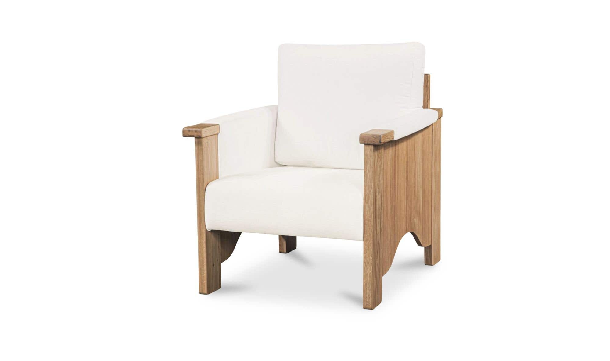 30.25" Cream Upholstered Accent Chair