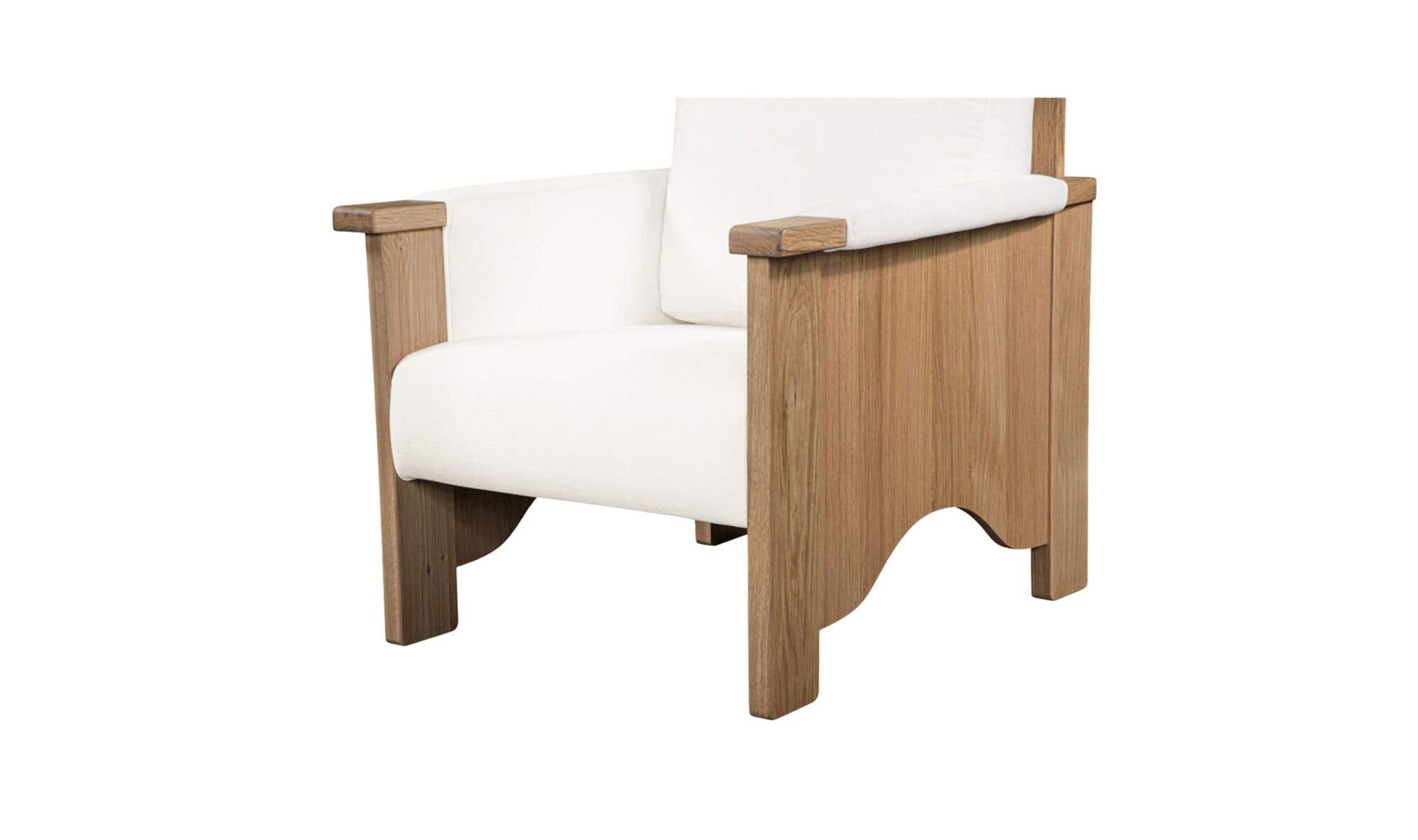 30.25" Cream Upholstered Accent Chair