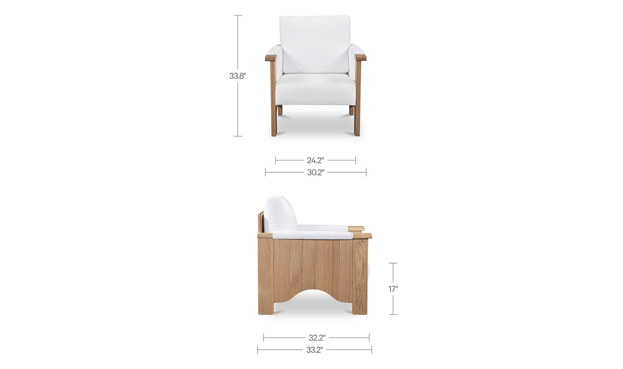 30.25" Cream Upholstered Accent Chair