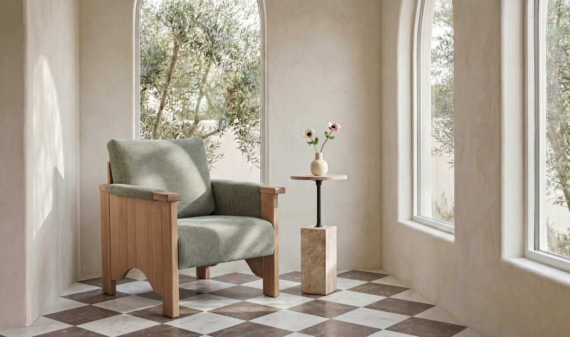 30.25" Sage Upholstered Accent Chair