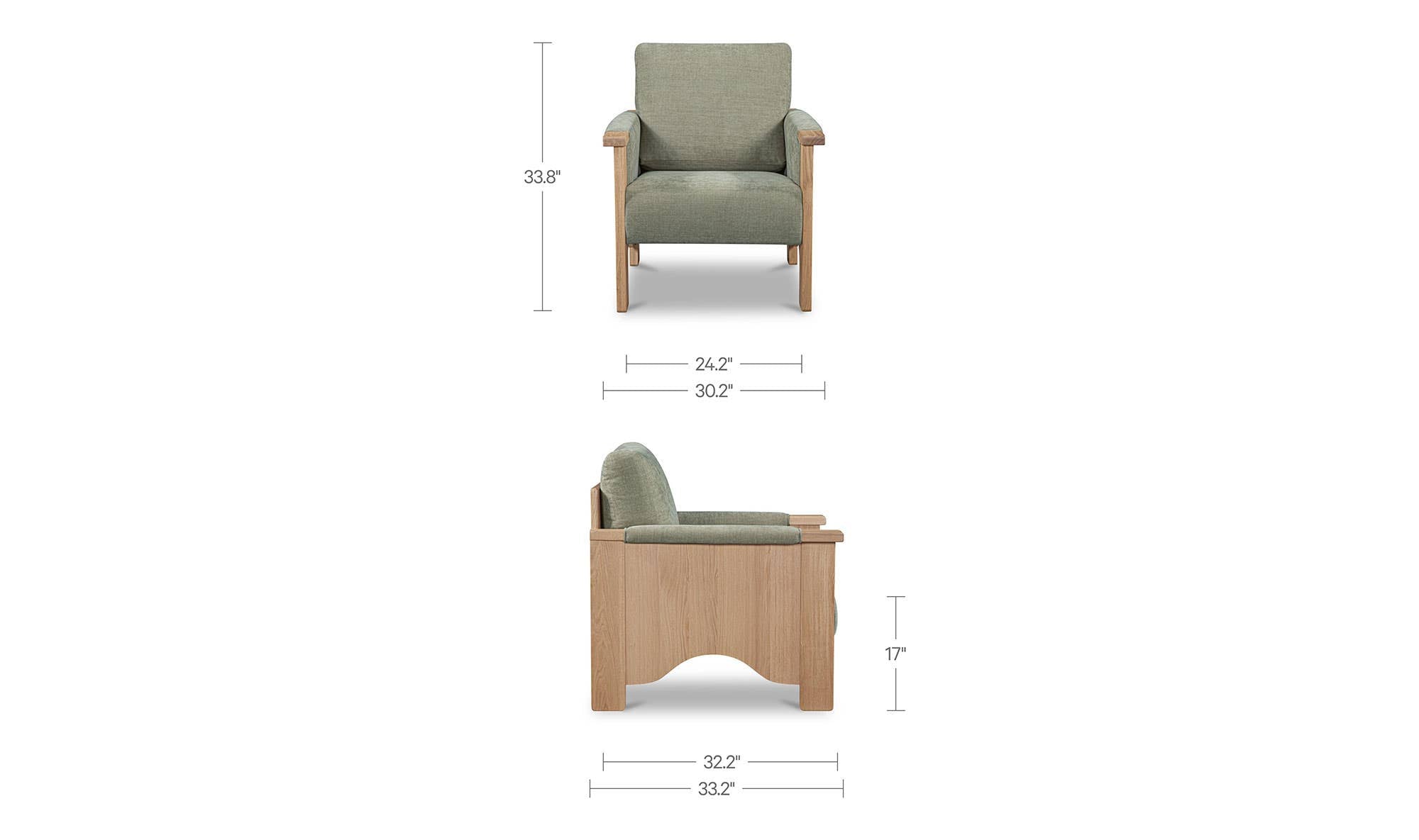 30.25" Sage Upholstered Accent Chair