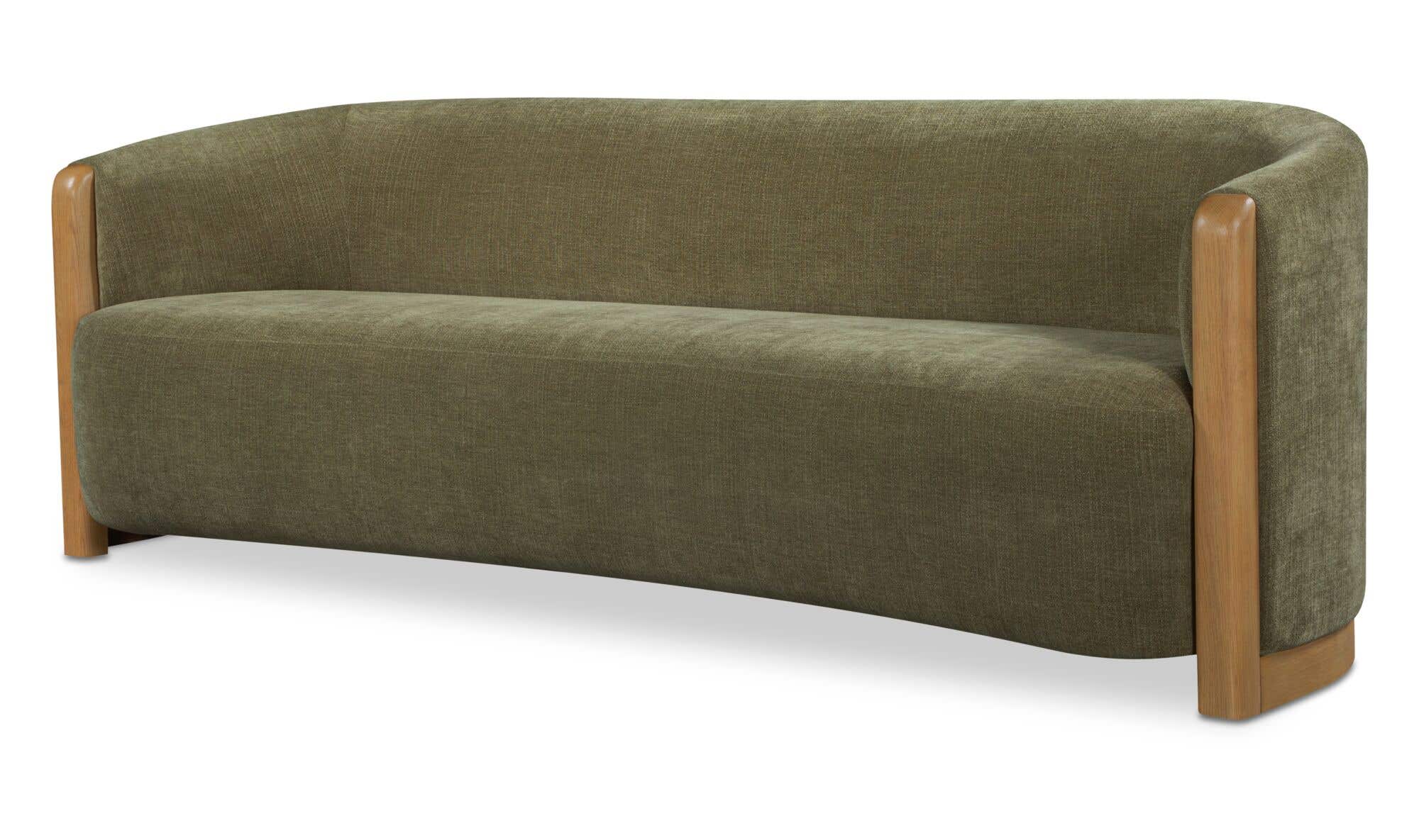 90" Olive Upholstered Sofa